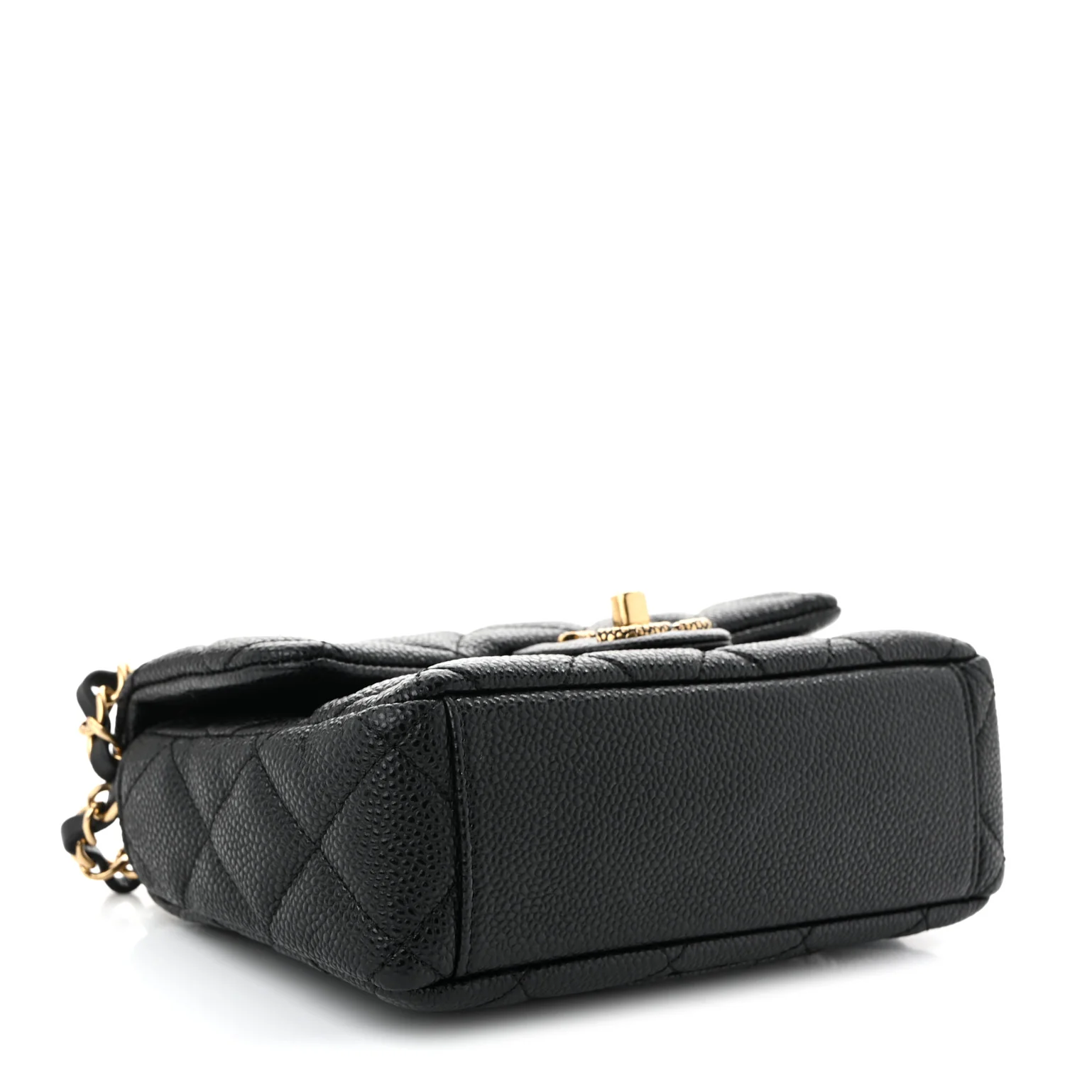 Grained Lambskin Quilted Mini Flap Black