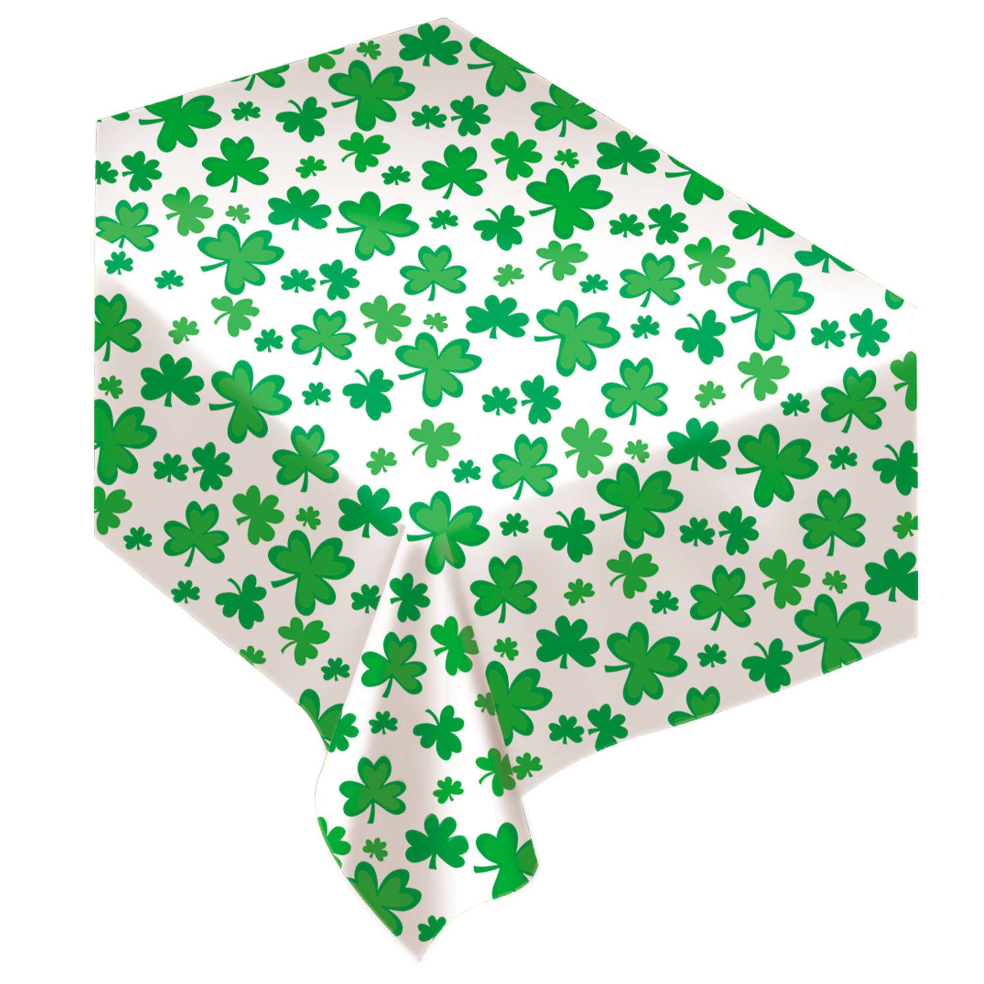 Shamrocks Flannel-Backed Vinyl Table Cover St. Patrick's Day | Holiday