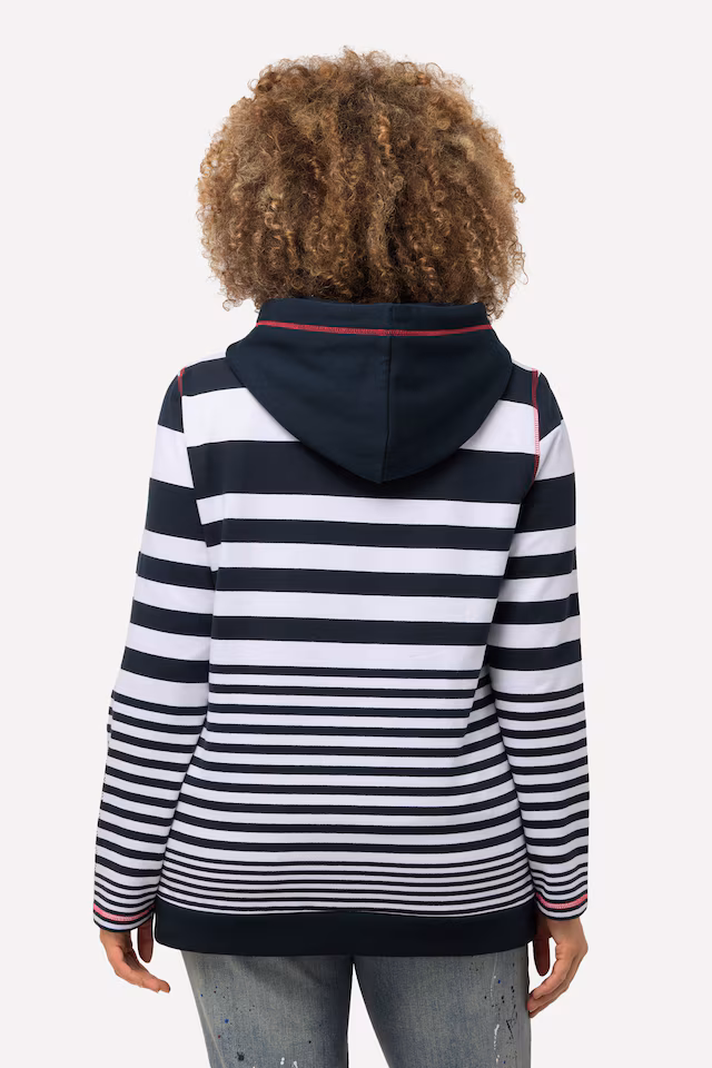 Contrast Stitched Zip-Up Hoodie