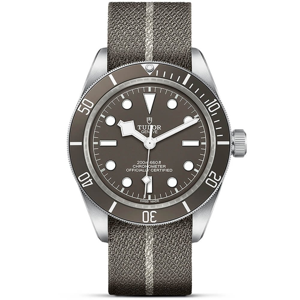 [Super Clone]Black Bay 58 925 39mm Silver Case Taupe Dial Fabric Strap Watch