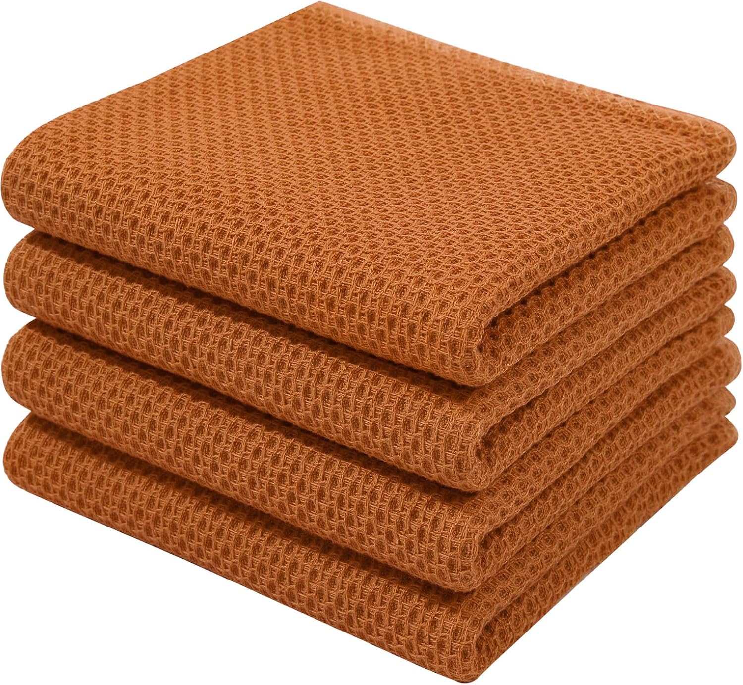Homaxy 100% Cotton Waffle Weave Kitchen Dish Cloths 6-Pack, Dark Grey