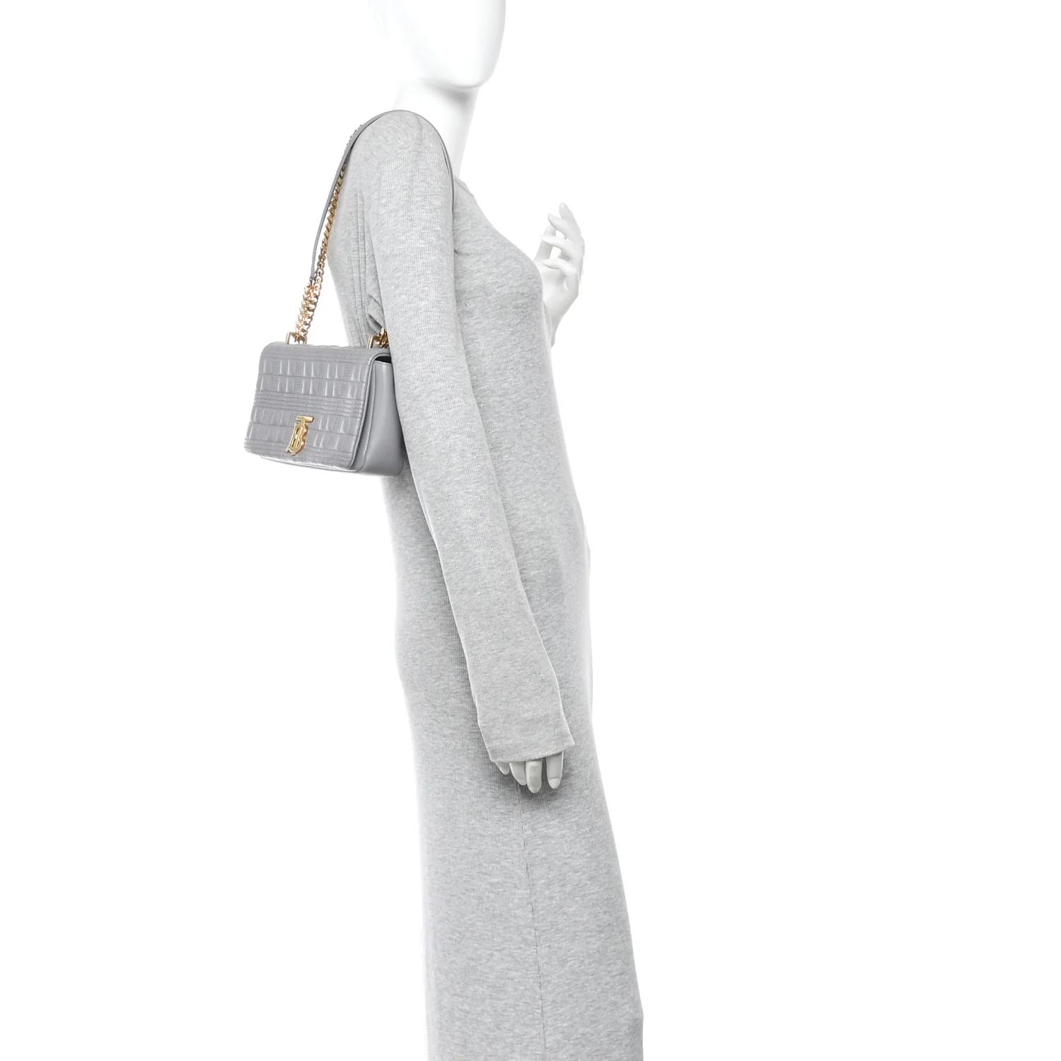 Lambskin Quilted Small Lola Bag Grey
