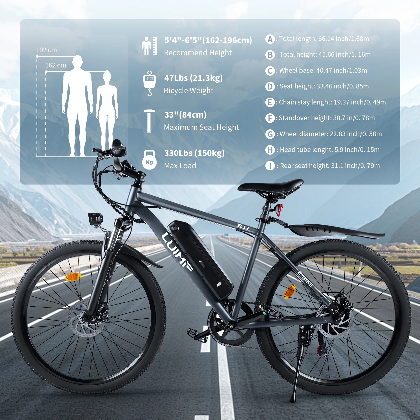 Hipatoo 26" Electric Bike 500W 20MPH E - Bike, 36V 10.4ah Battery, Ebike for Adults, E Bike UL2849