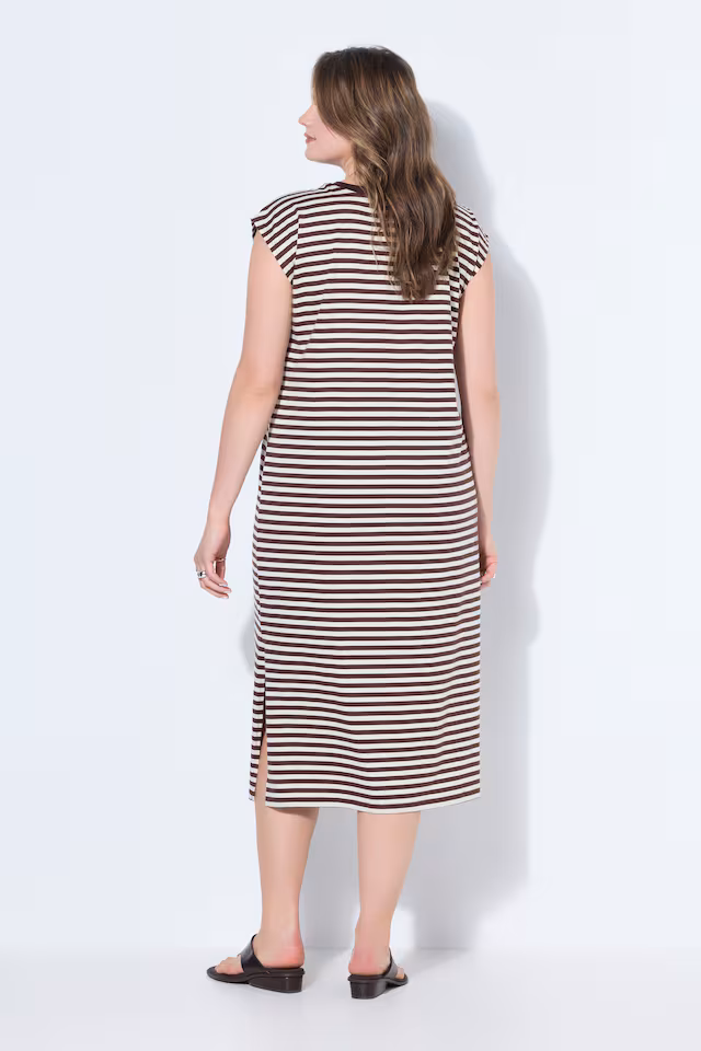 Stripe Print Cotton Knit Dress