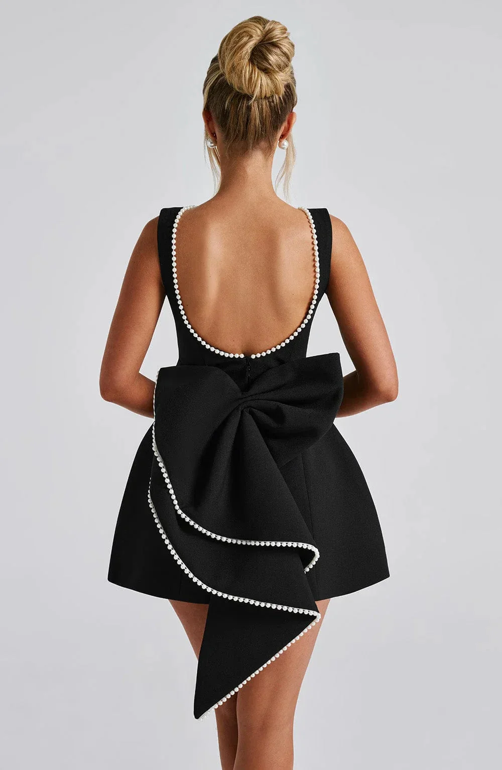Robe de cocktail pour femme à dos noué