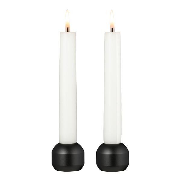 Silhouette lysestake 3,4 cm 2 stk svart