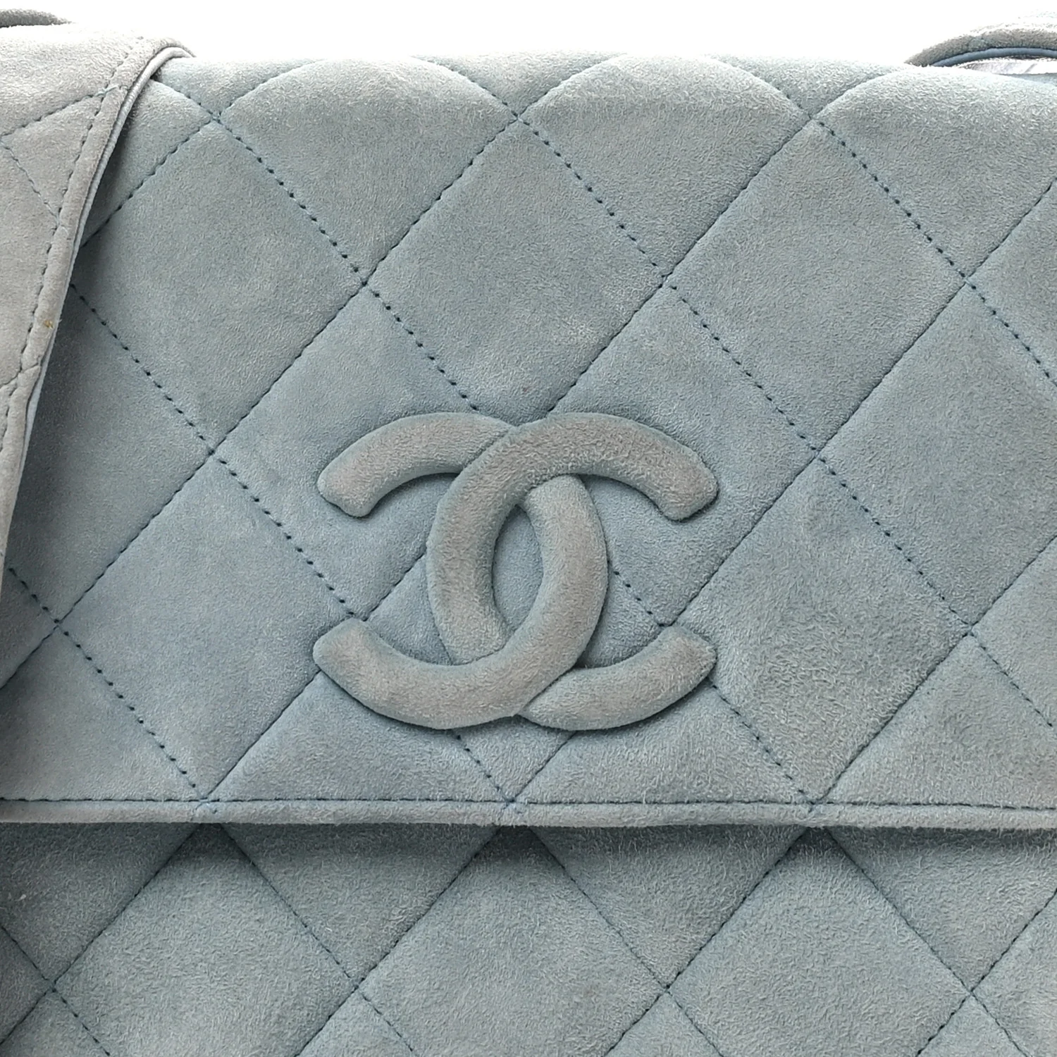 Suede Small Messenger Flap Light Blue