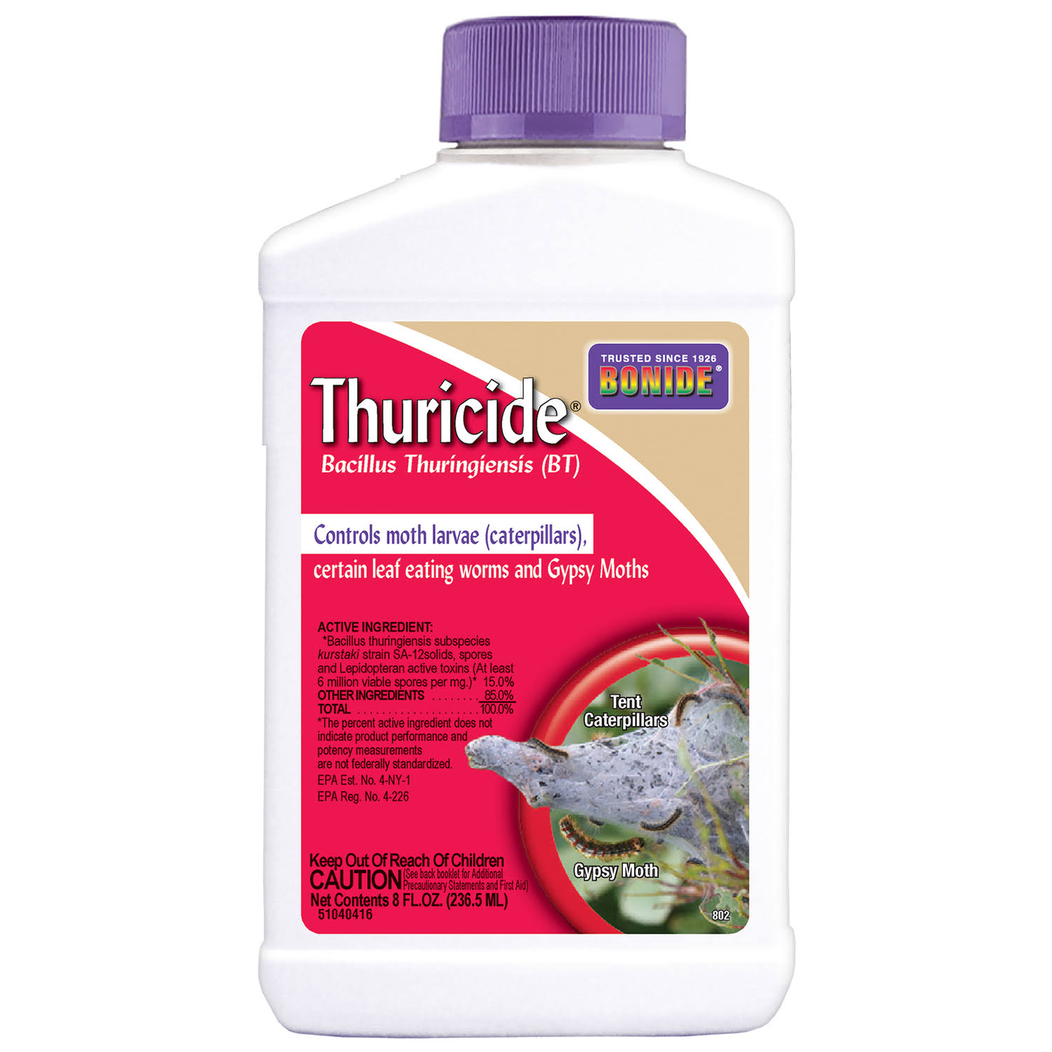 Bonide Garden Naturals 802 Thuricide Liquid Concentrate, 8 Oz