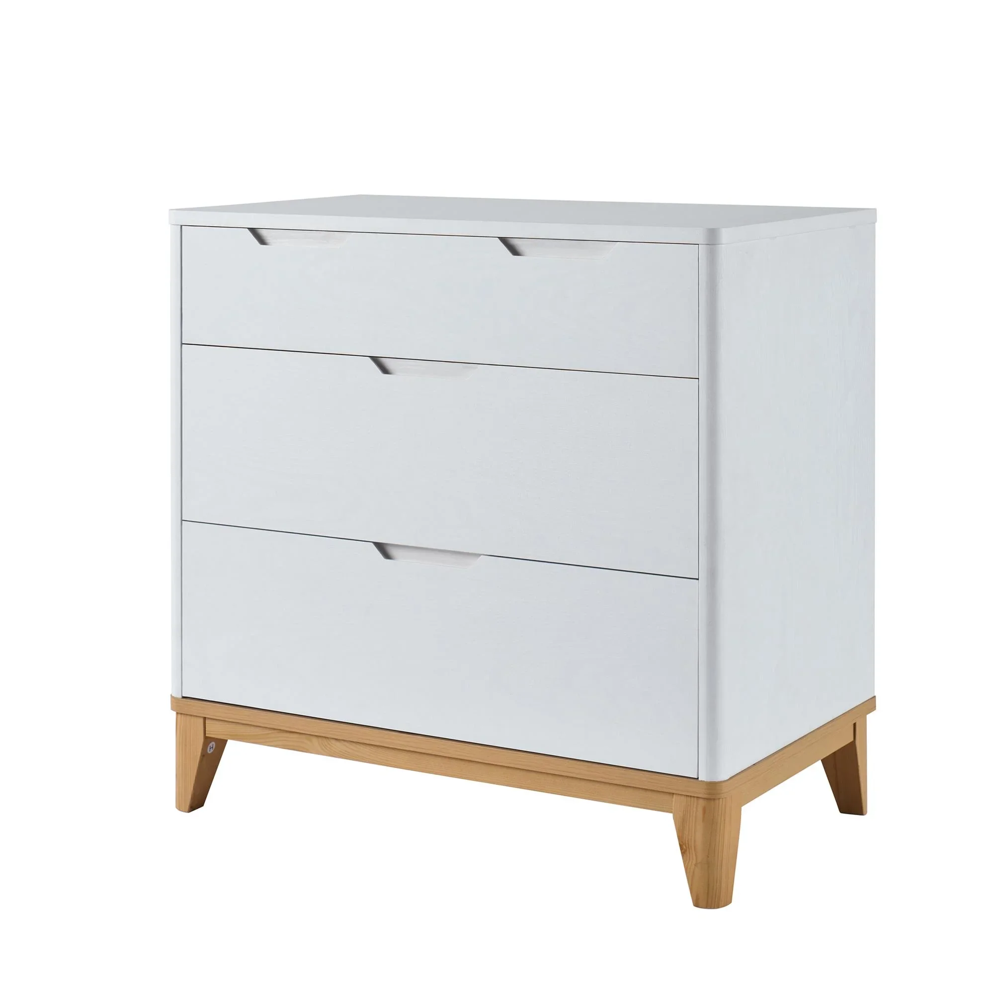 Better Homes & Gardens Leighton 3 Drawer Dresser, White and Natural