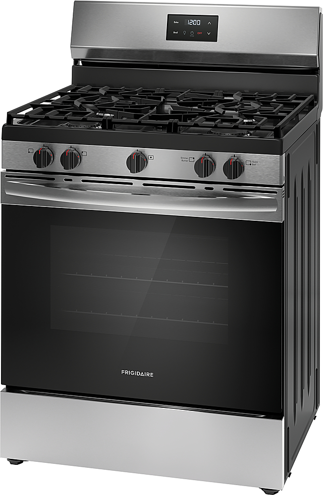 Cuisinière à gaz autoportante 5,1 pi³ (144 L) avec brûleur à ébullition rapide – Acier inoxydable 2025