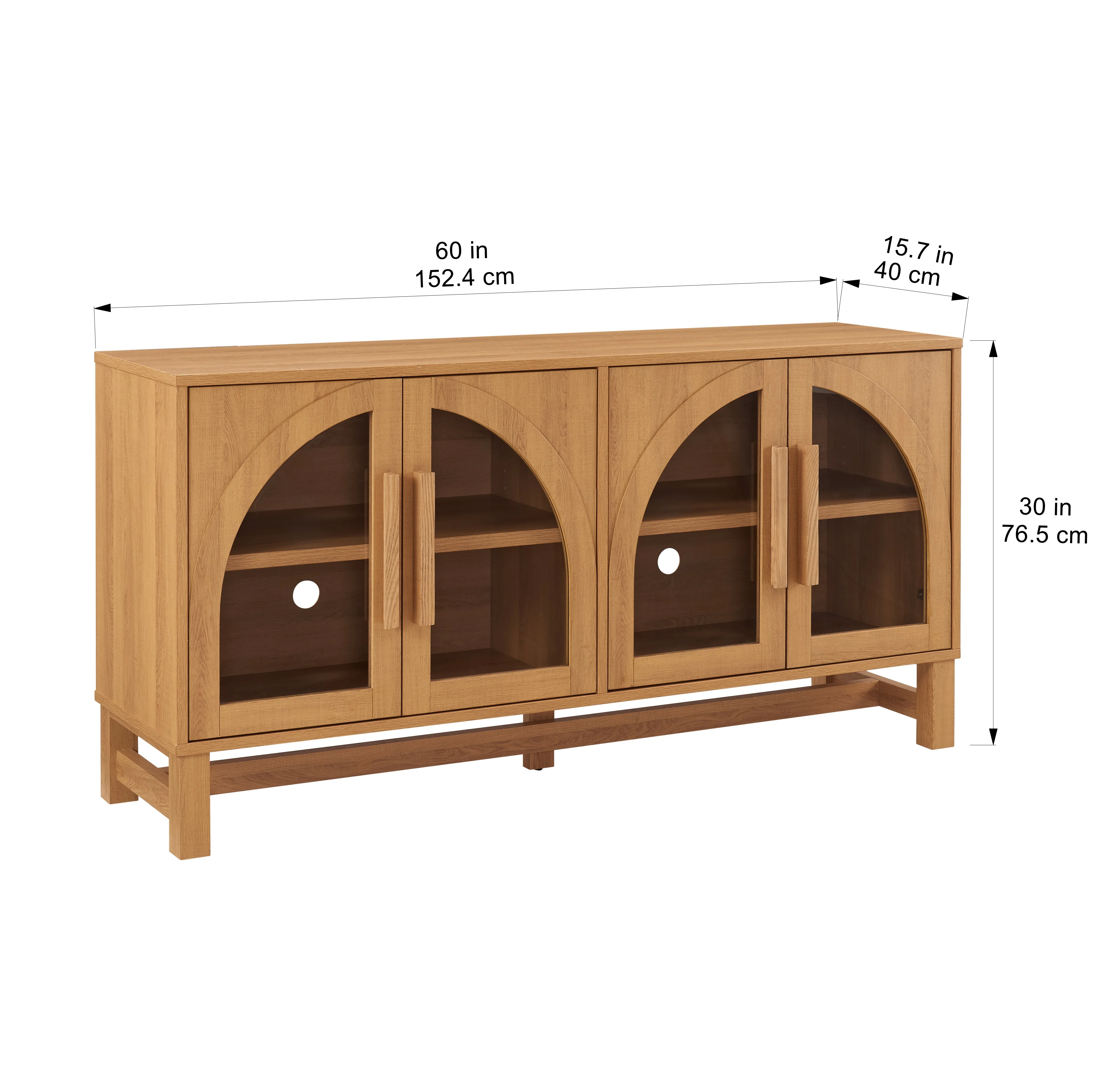 Juliet Arc TV Stand for TVs up to 65", Light Honey Finish(Light Honey) - Image 9