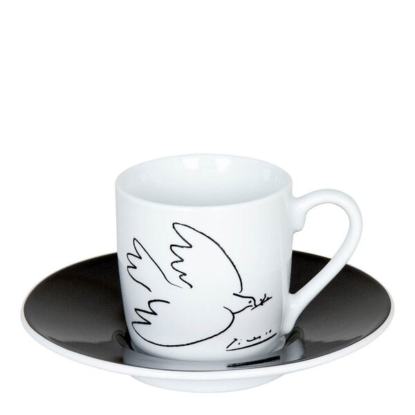 Picasso espressokopp med skål 8,5 cl 2 par La Colombe De La Paix