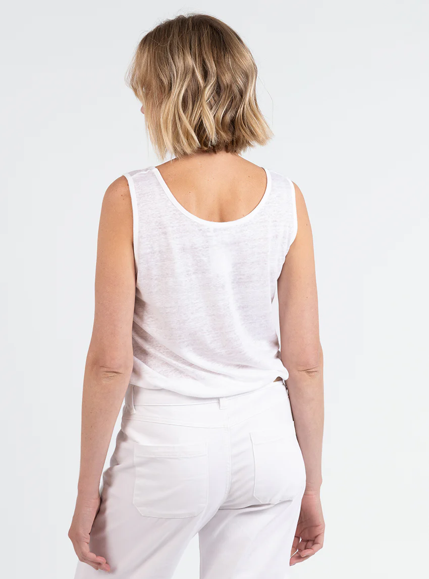 Débardeur femme en lin Blanc