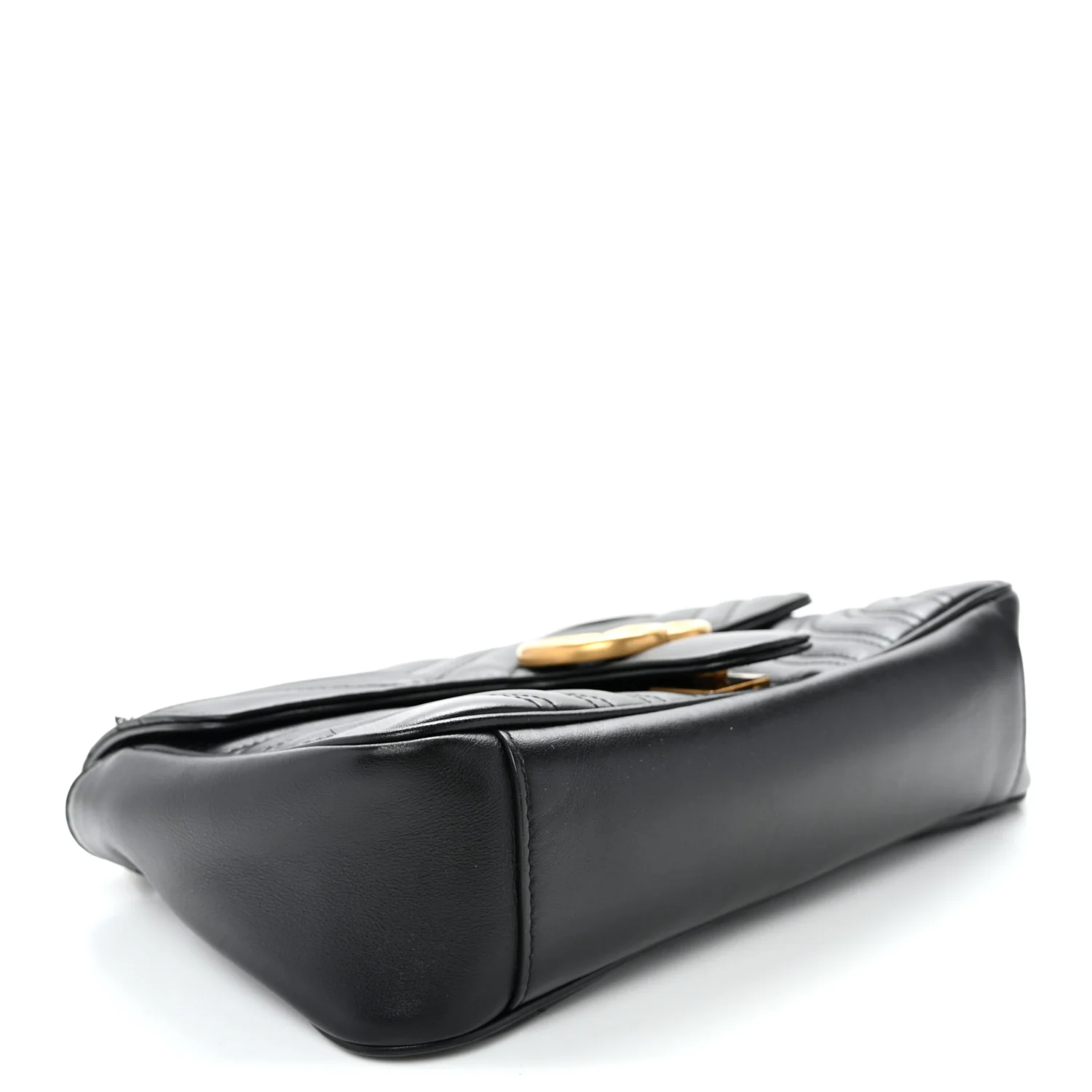 Calfskin Matelasse Small GG Marmont Shoulder Bag Black