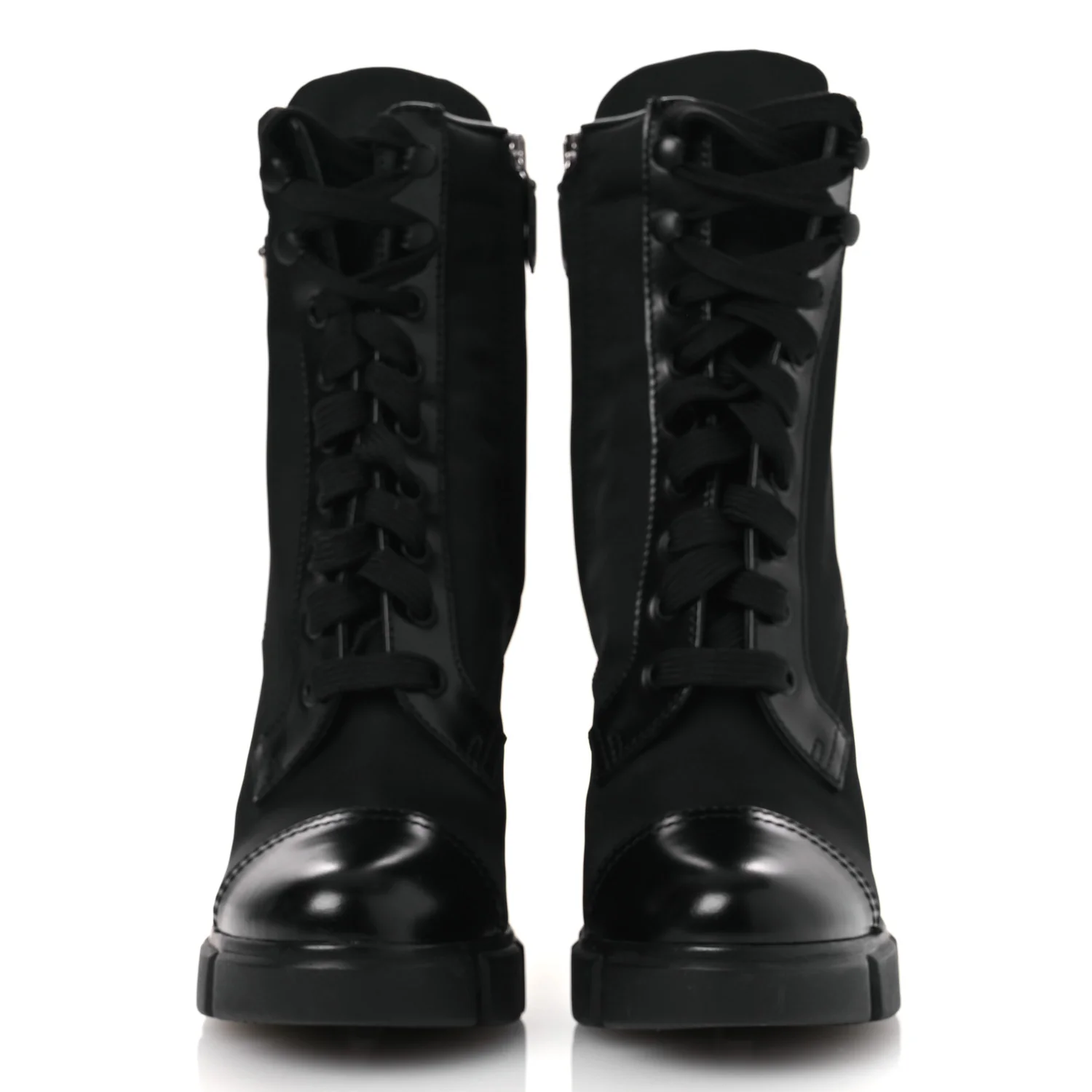 Spazzolato Re-Nylon Metal Triangle Logo 110mm Ankle Boots 36.5 Black