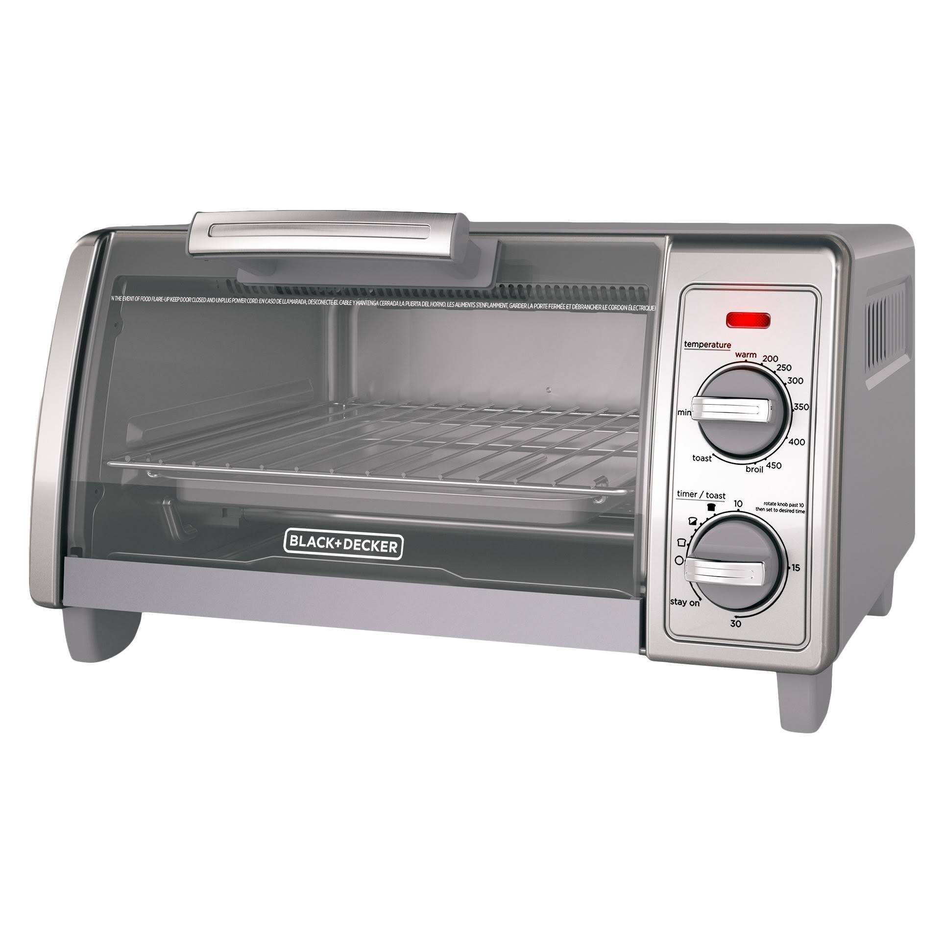 Black+decker TO1700SG Stainless Steel 4 Slice Toaster Oven, Gray