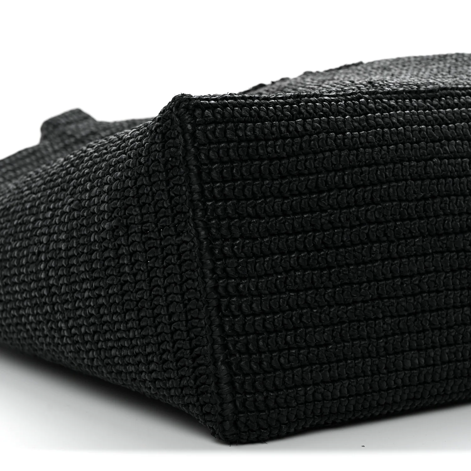 Raffia Wide Tote Black