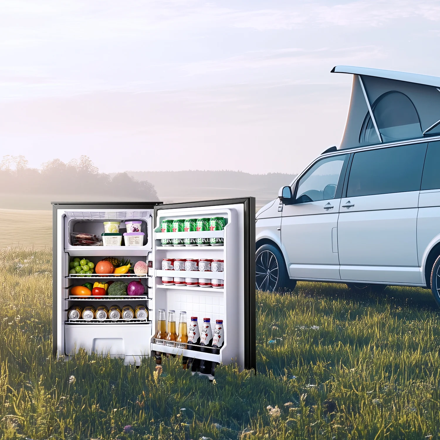 12v Fridge RV Refrigerator, 116.2Qt(110L) Portable Car Refrigerator Dual Zone Cooling Freezing, for Bedroom, Truck, Office, Outdoor, Black(116.2Qt(110L)) - Image 2