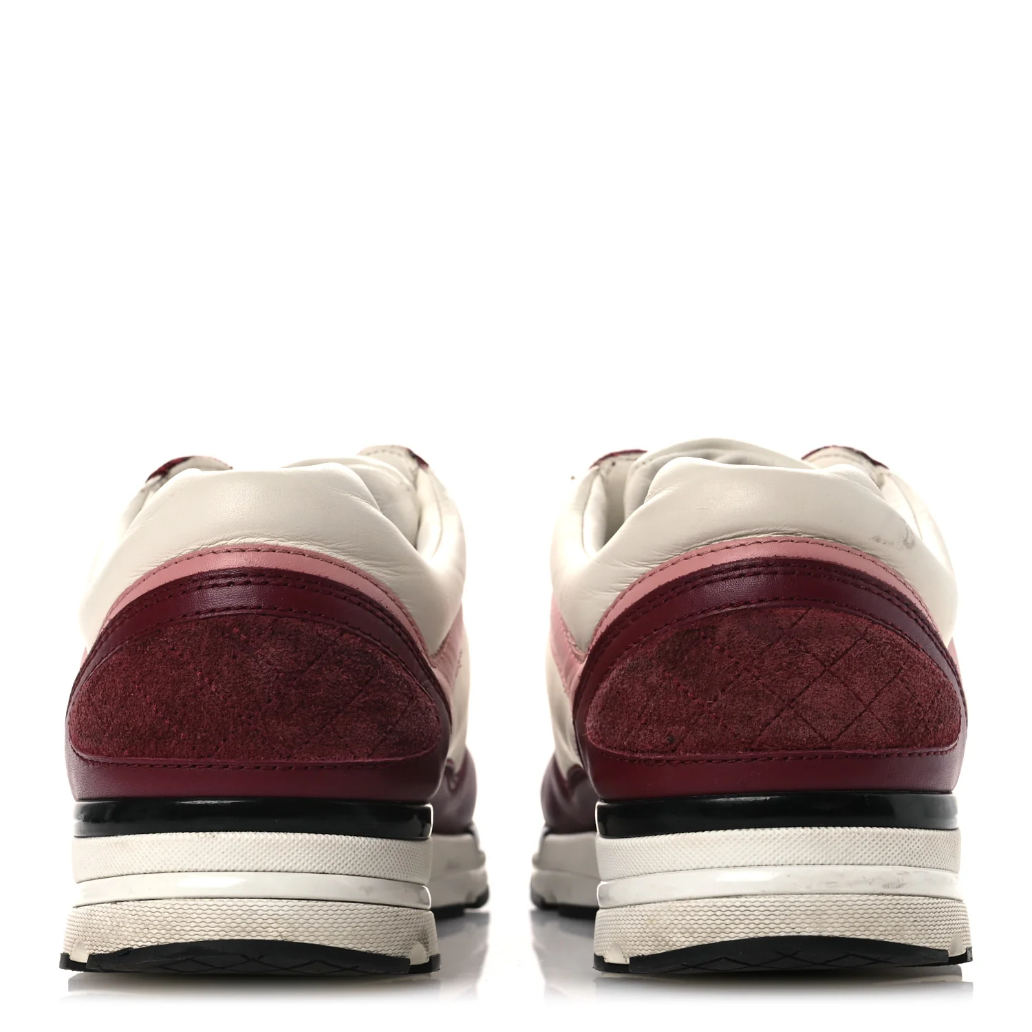 Calfskin CC Sneakers 38.5 Light Burgundy White Pink