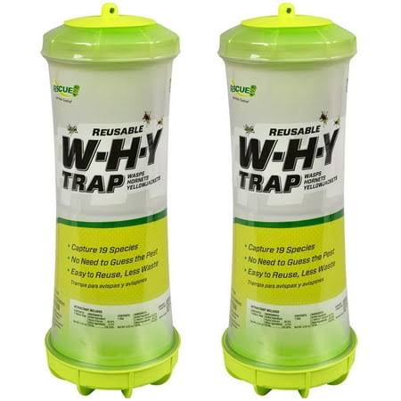 Rescue! Why Trap for Wasps, Hornets, & Yellowjackets Hanging Outdoor Trap - 2 Traps, Size: Pack of 2