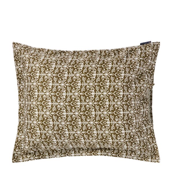 Putetrekk 50x70 cm bomullssateng ornament olive/white