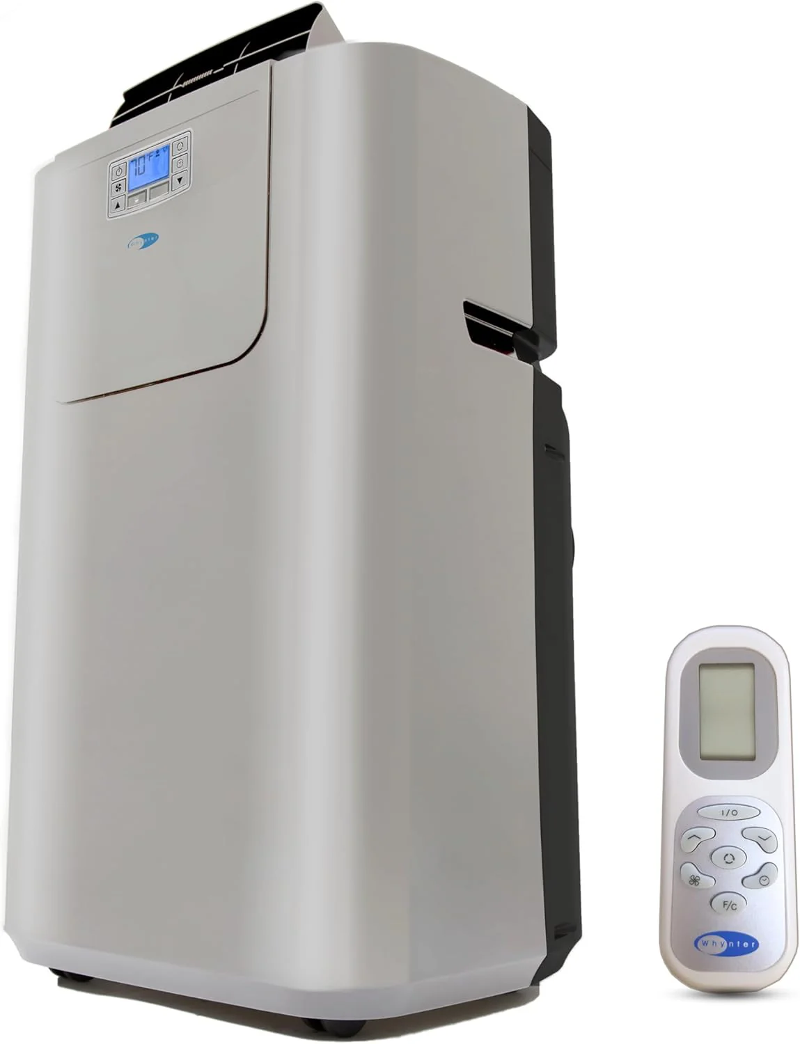 Climatiseur portable Whynter 12 000 BTU avec déshumidificateur à double tuyau et ventilateur pour pièces de 37 m², incluant le kit de fenêtre Elite ARC-122DS (7 000 BTU), argent
