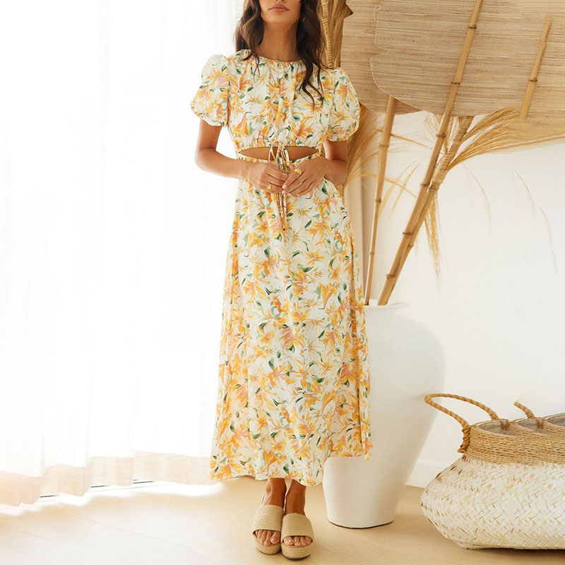 Robe d'été fraîche à imprimé floral pour femme