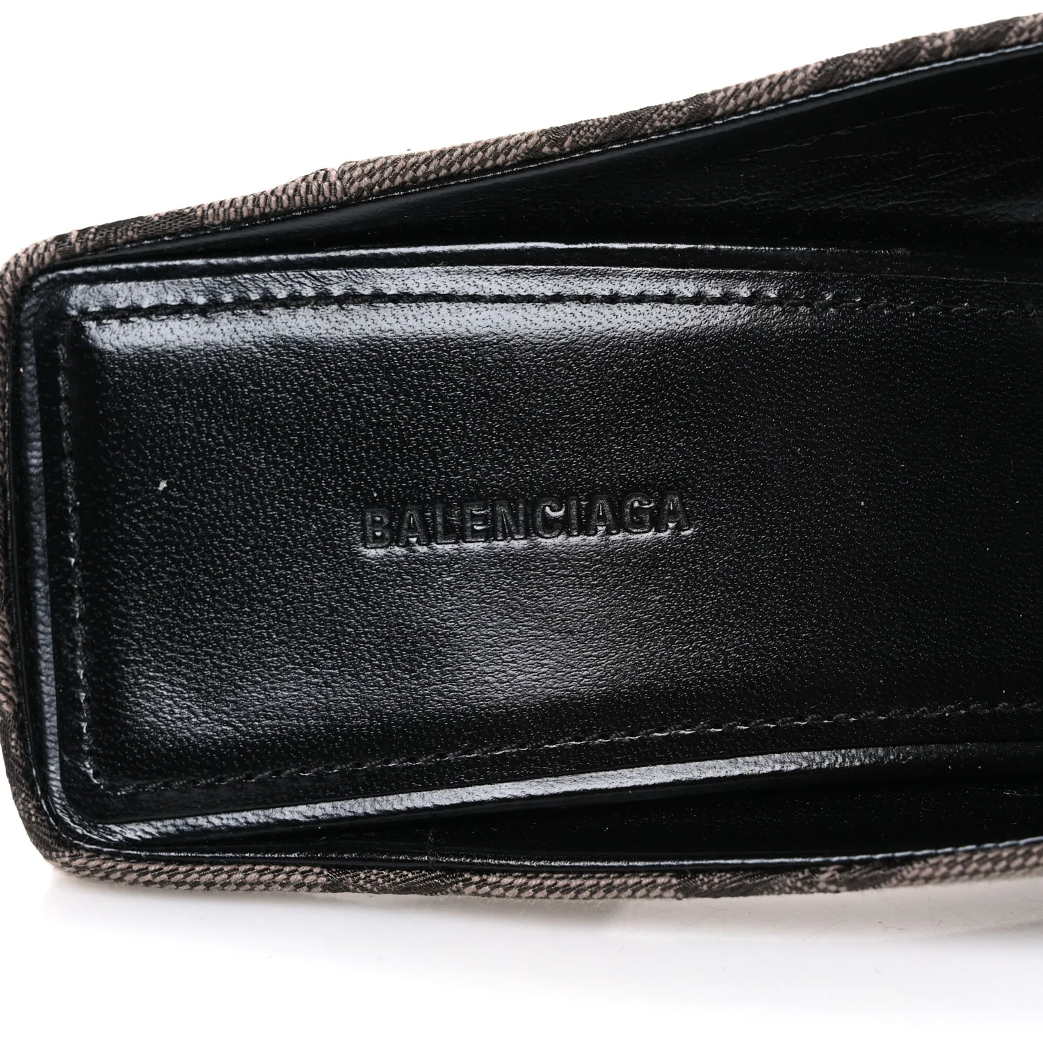 BB Monogram Square Knife 80mm Mule Pumps 38.5 Dark Mink Grey Dark Brown