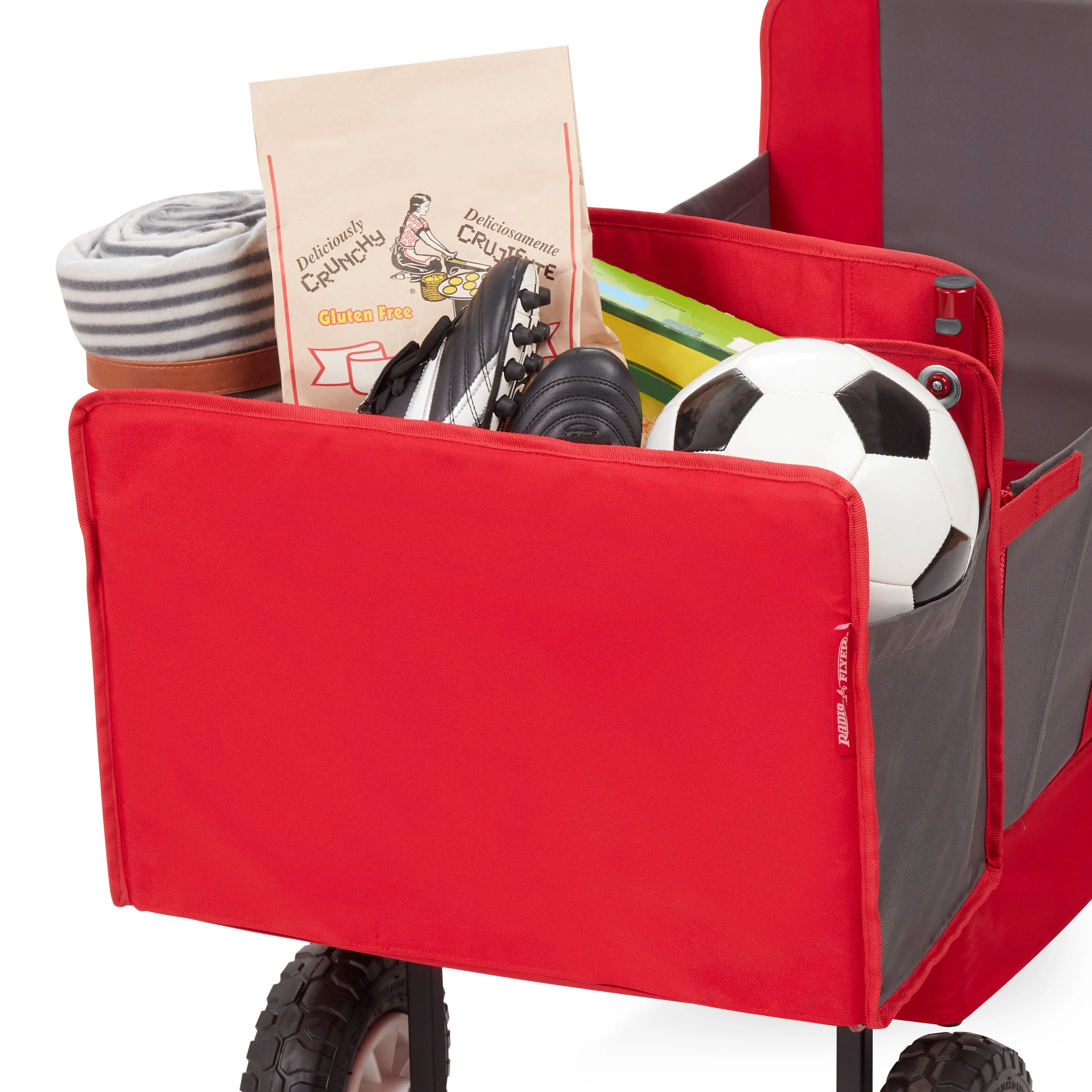 Radio Flyer, 3 - in - 1 All - Terrain EZ Fold Wagon with Canopy, Red and Gray, Air Tires
