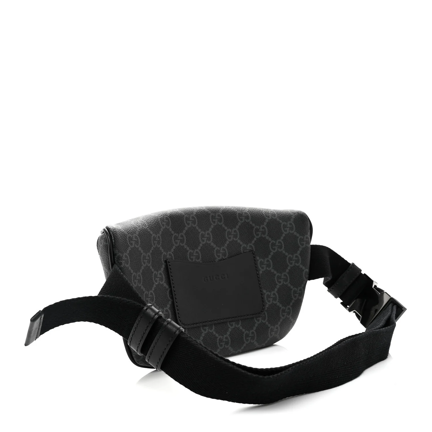 GG Supreme Monogram Emblem Calfskin Small Belt Bag Black Grey