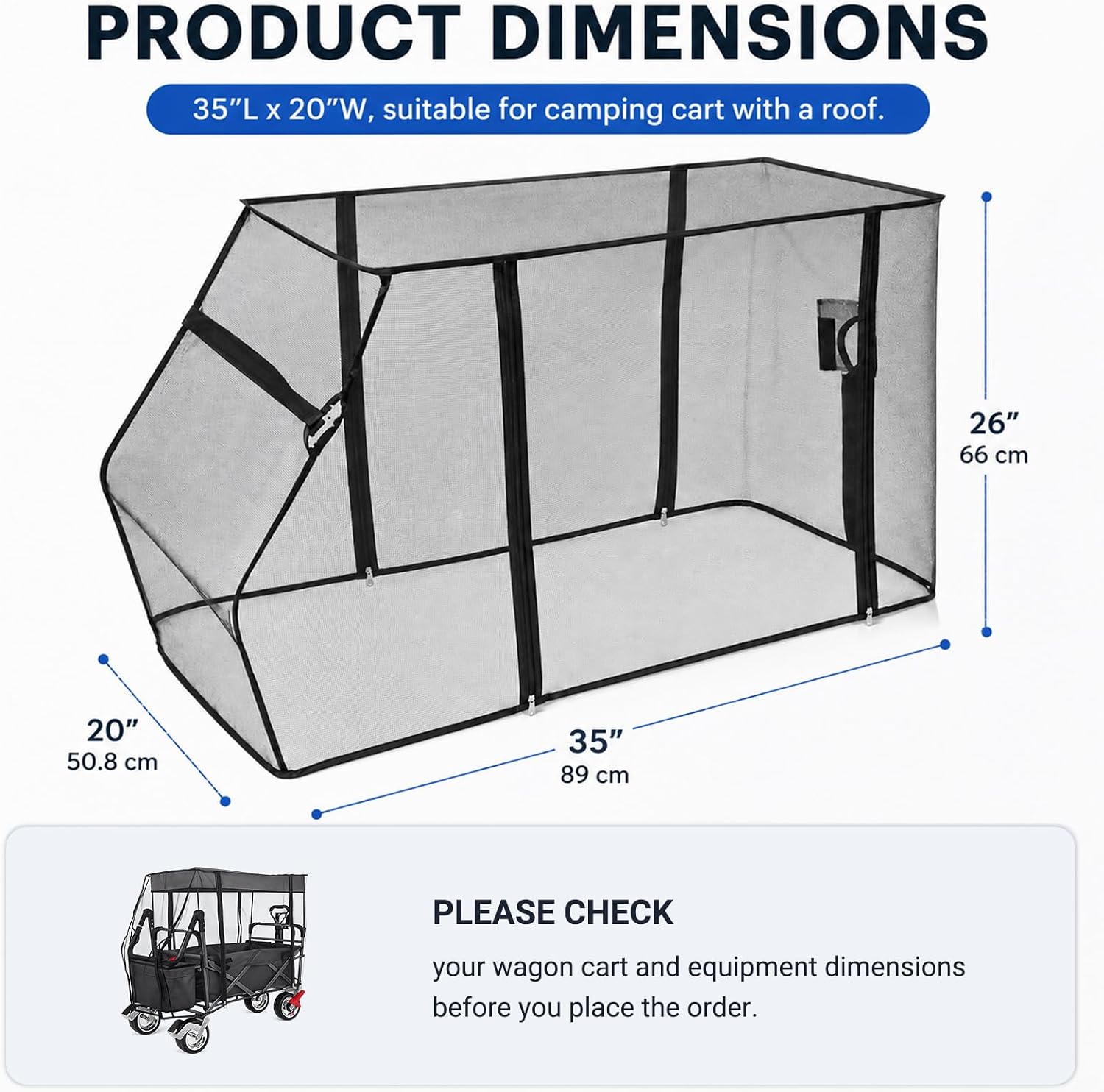 Wagon Mosquito Net Cover for Folding Wagon, 35