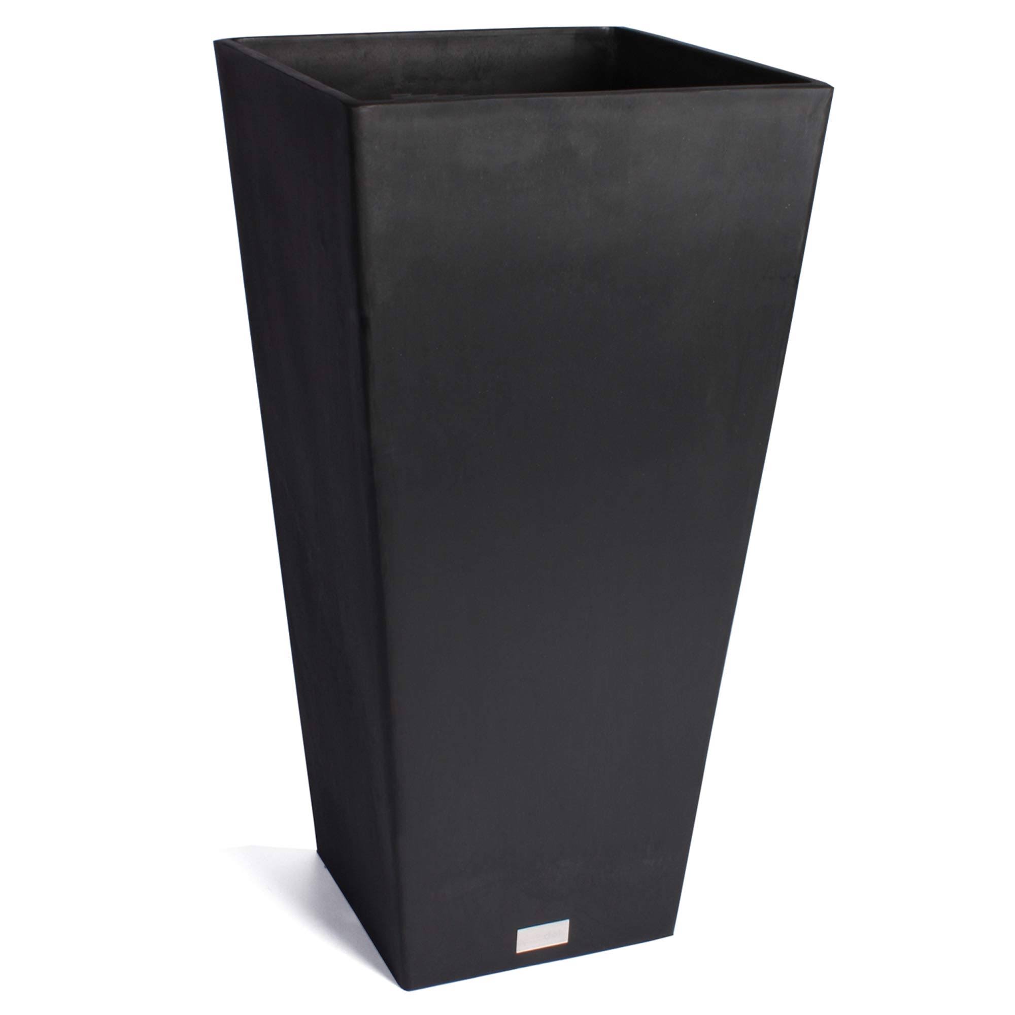 Veradek V-Resin Taper Tall Planter - Black - 30 in.