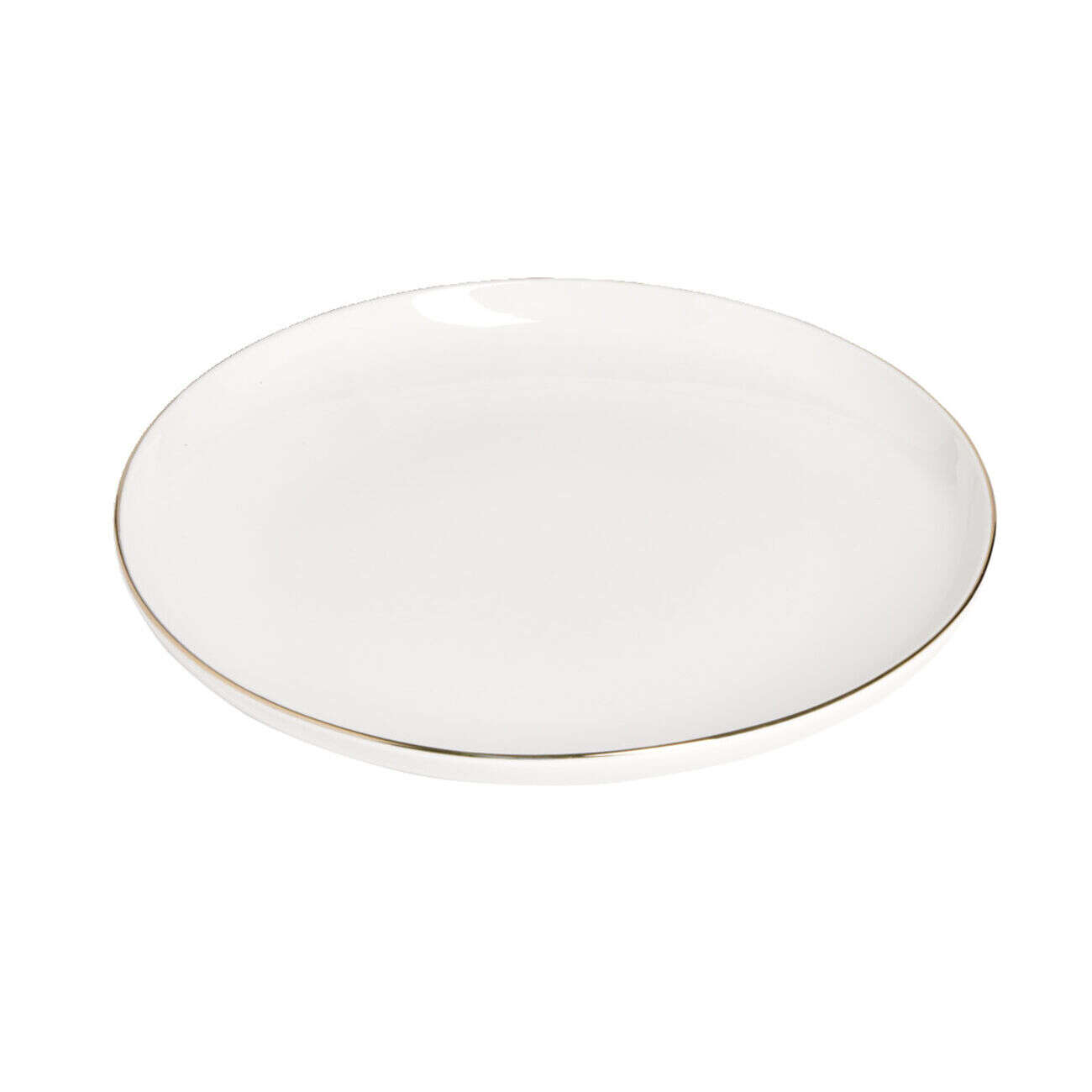 Assiette plate blanche bordure dorée Ø27cm