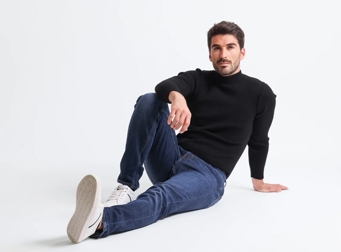 Pull homme 100% laine mérinos Noir