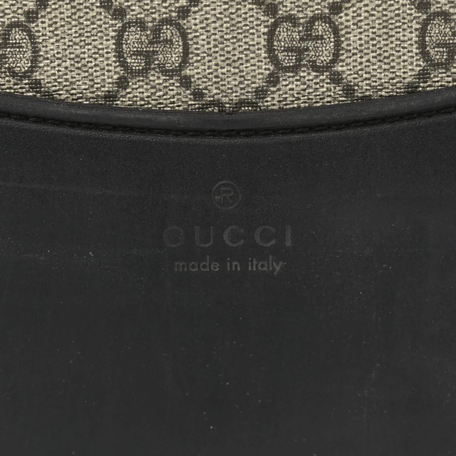 GG Supreme Monogram Four Wheel Suitcase Black