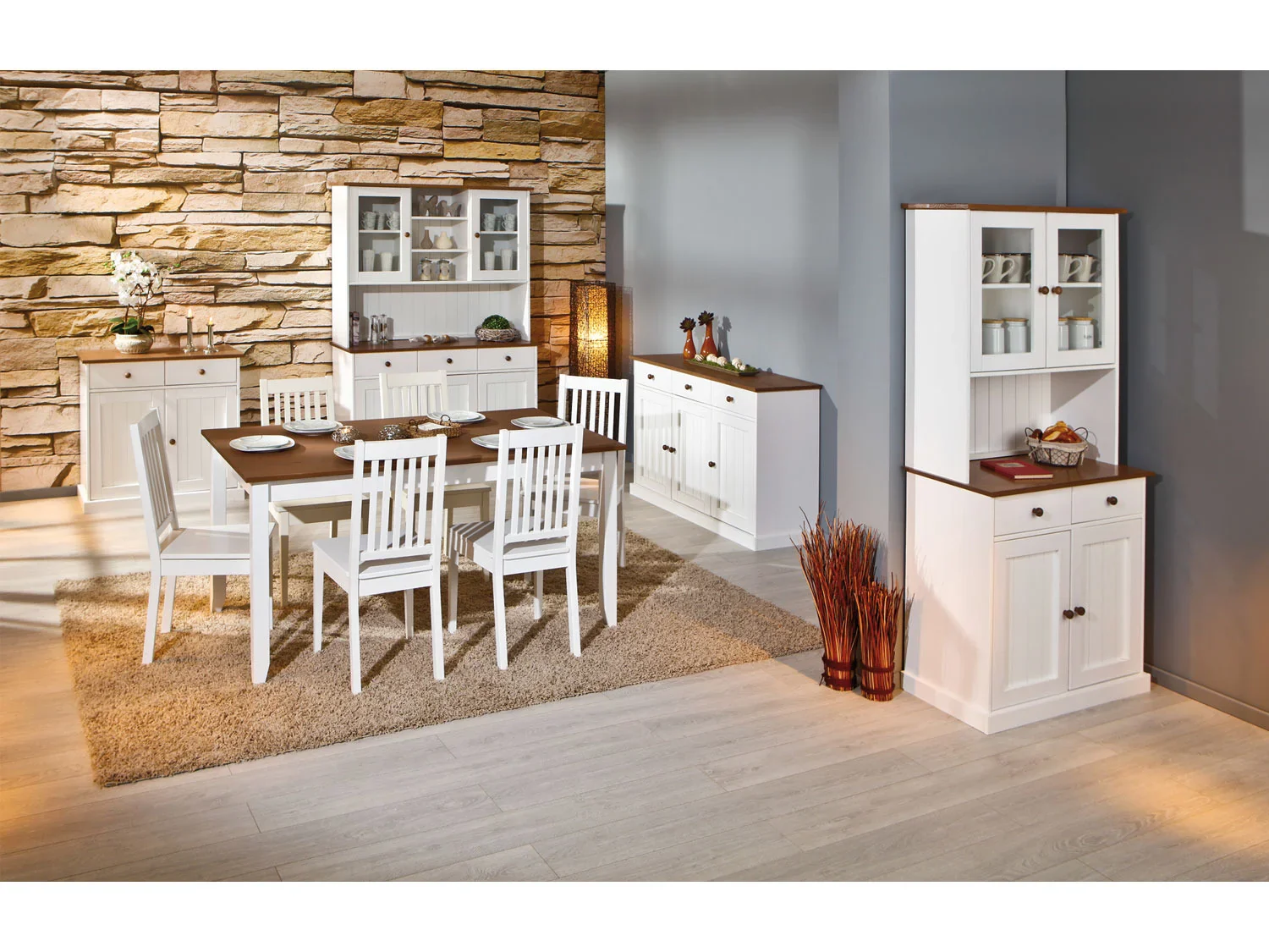 Inter Link Commode haut de gamme style campagnard, bois de pin