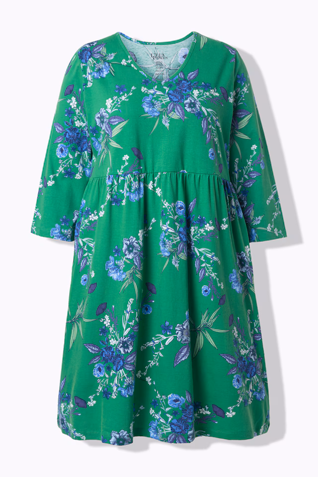 Bouquet Print Jersey Pocket Dress