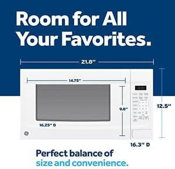 GCST14S1WWW Microwave Oven,1,100-watt 7 Auto Cooking Settings, Kitchen Essentials for The Countertop, Dorm Room or Apartment, Child-Lock Technology 1.4 Cu. Ft, White(Child-Lock Technology 1.4 Cu. Ft./White) - Image 3
