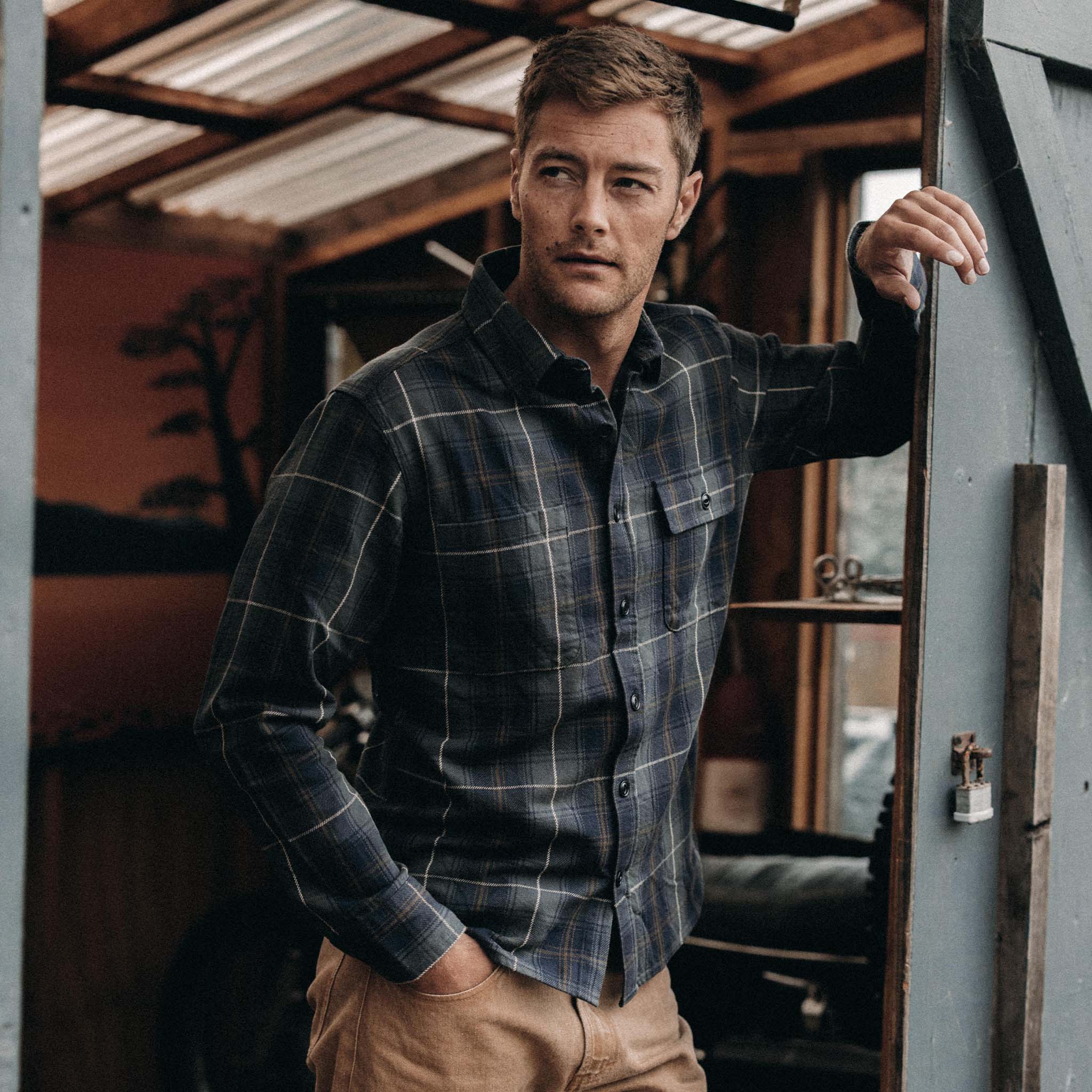 Chemise utilitaire Moto à carreaux schisteux