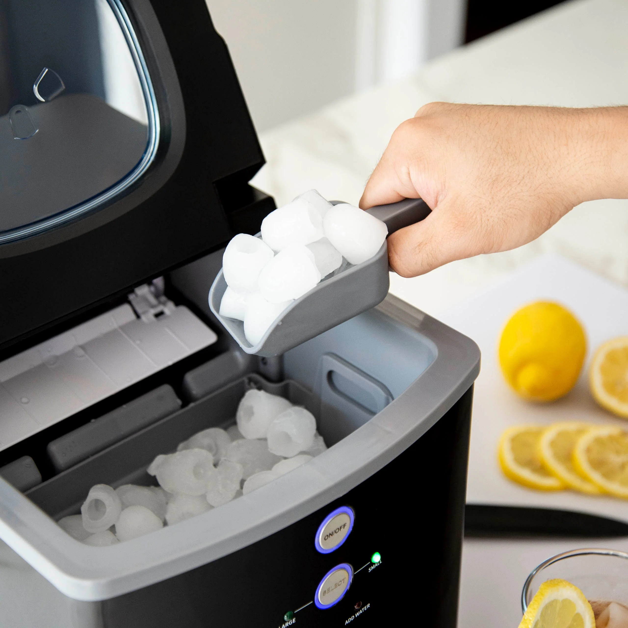 Newair Countertop Ice Maker. Bullet Ice, 33 lbs/day - Black