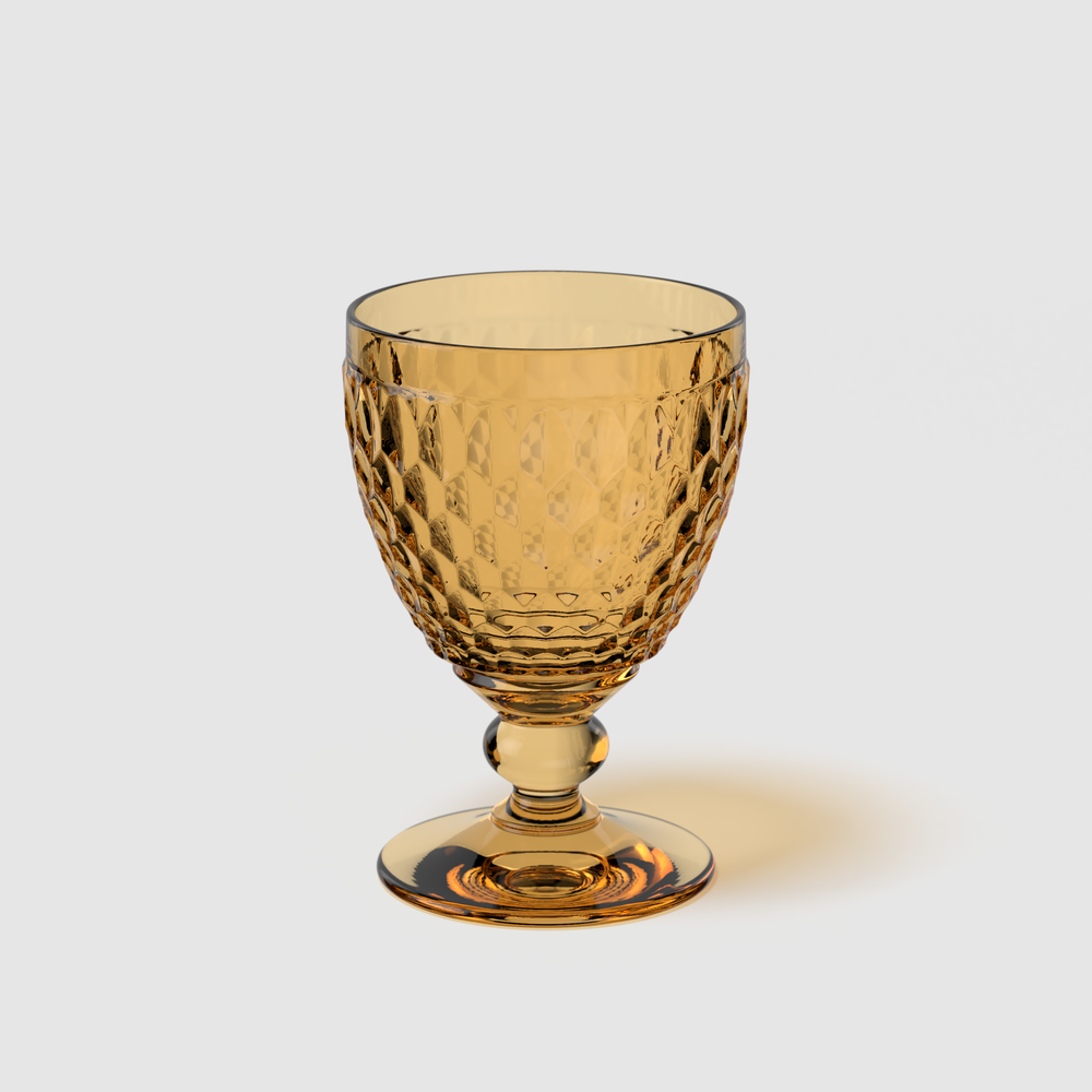 Boston Red wine glass - Yellow, 6.8 oz, crystal glass