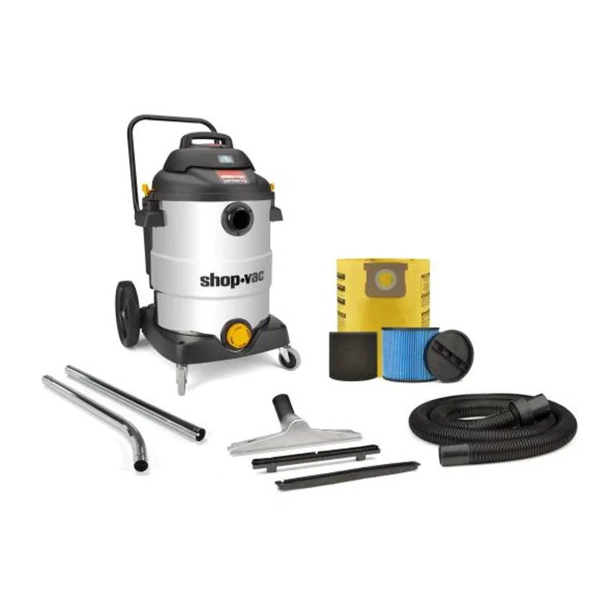 Shop-Vac 16 gal 6.5 Peak HP Stainless Steel Contractor Series Wet Dry Vacuum, 9627806
