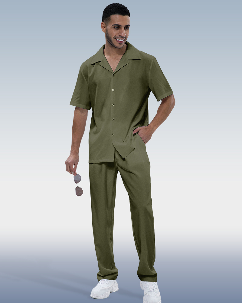 Costume de marche à manches courtes pour homme Suitmens, disponible en 3 couleurs