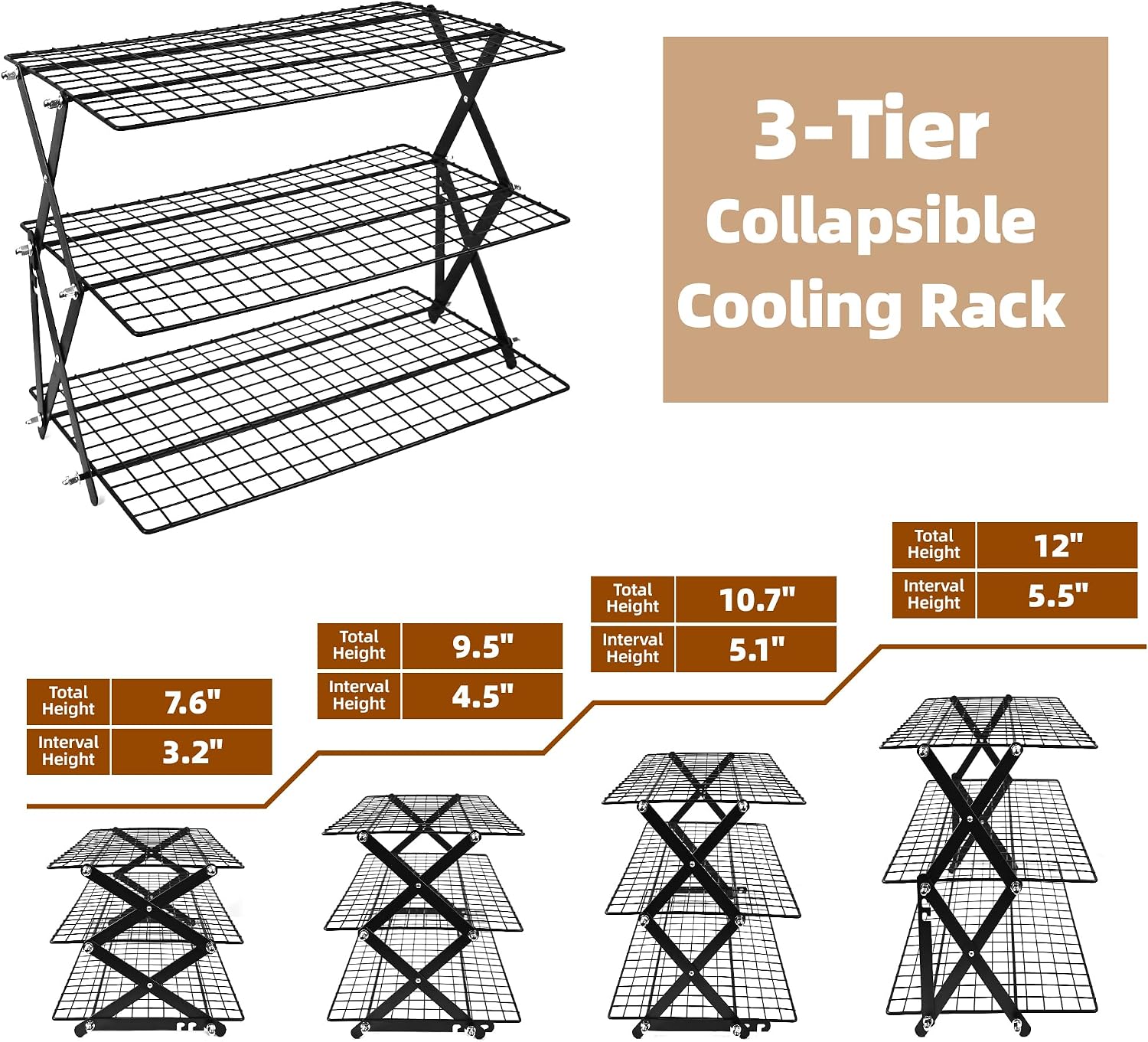3 Tier Collapsible Cooling Rack Sourdough Cooling Rack 17