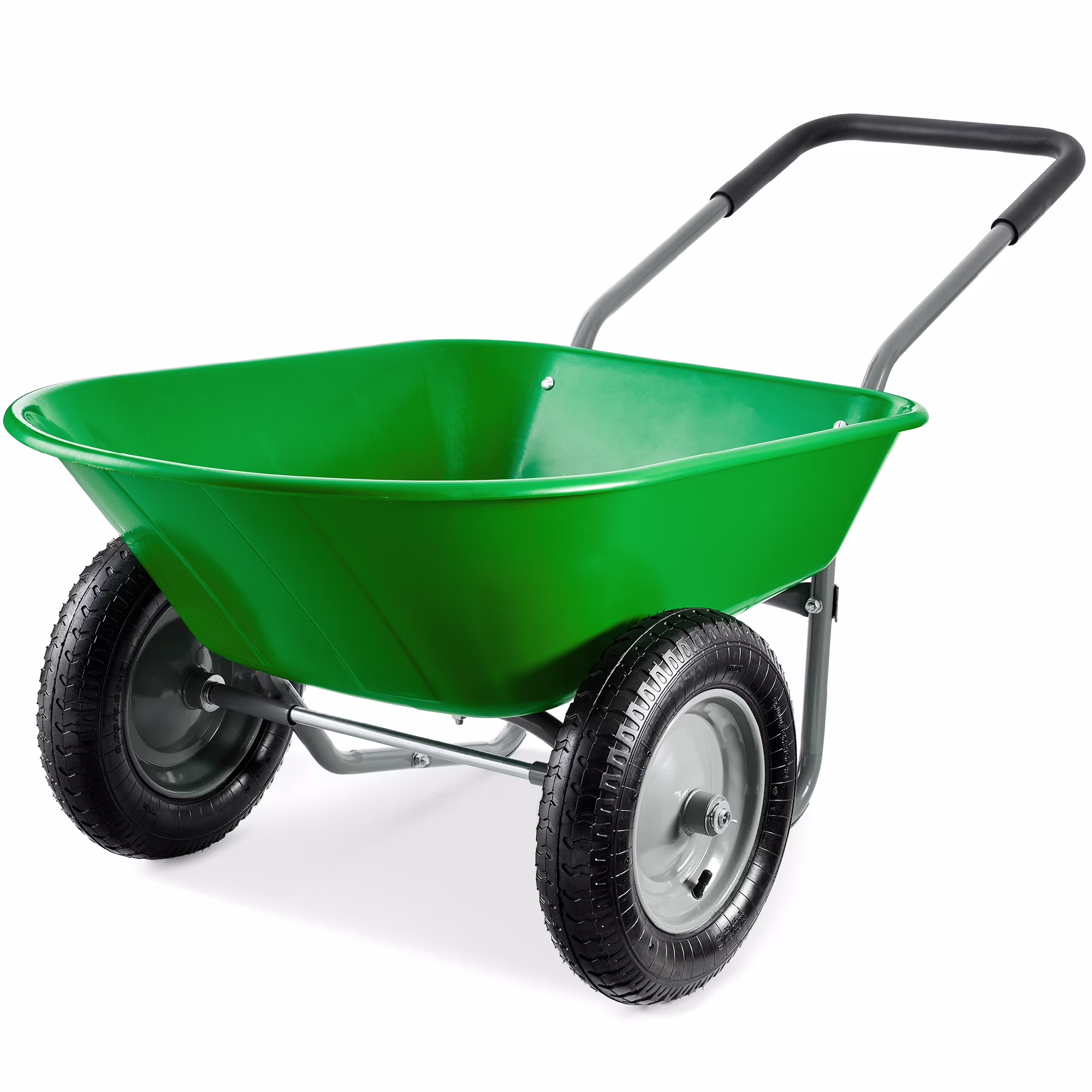 Dual-Wheel Home Wheelbarrow Yard Garden Cart for Lawn, Construction Green(Green) - Image 9
