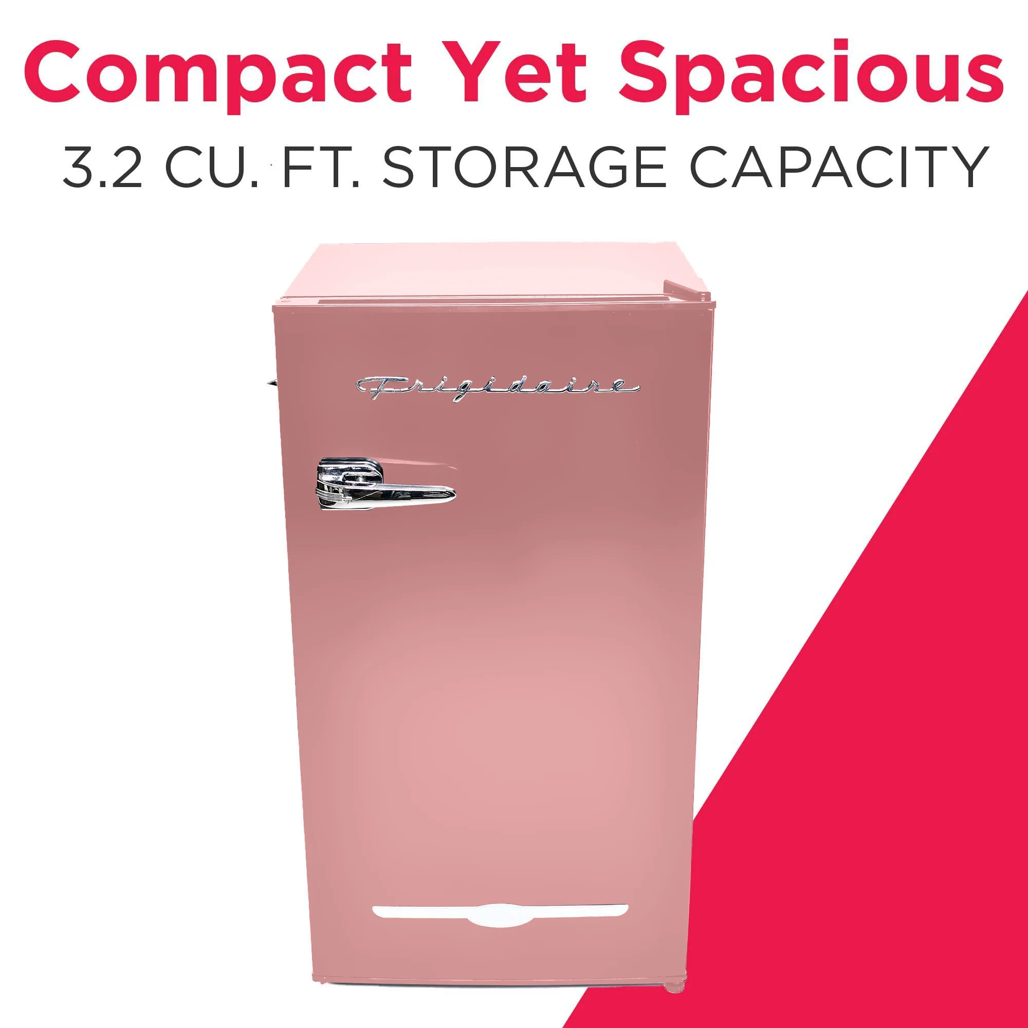 Frigidaire EFR376 - C - PINK 3.2 - Cu. - Ft. 65 - Watt Retro Bar Fridge with Side Bottle Opener (Pink)