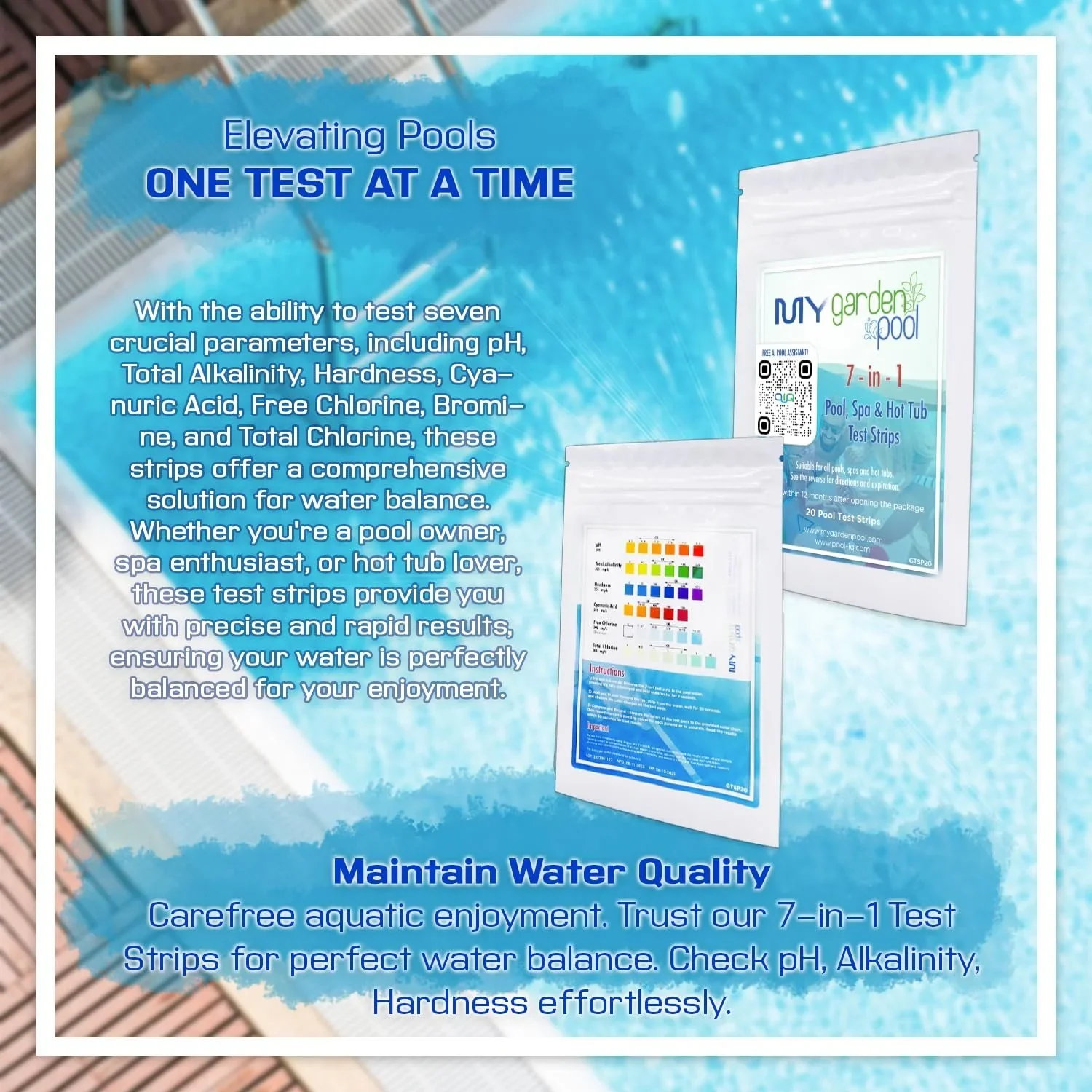 Poolife Super Start-Up Pool Bundle  41 lb TurboShock, 32 oz Defend+, 32 oz Stain Prevention, 64 oz Clarifier, 4.5 lb NST Tabs  with My Garden Pool Skimmer Socks, Scum Sponge & 7-in-1 Test Strips