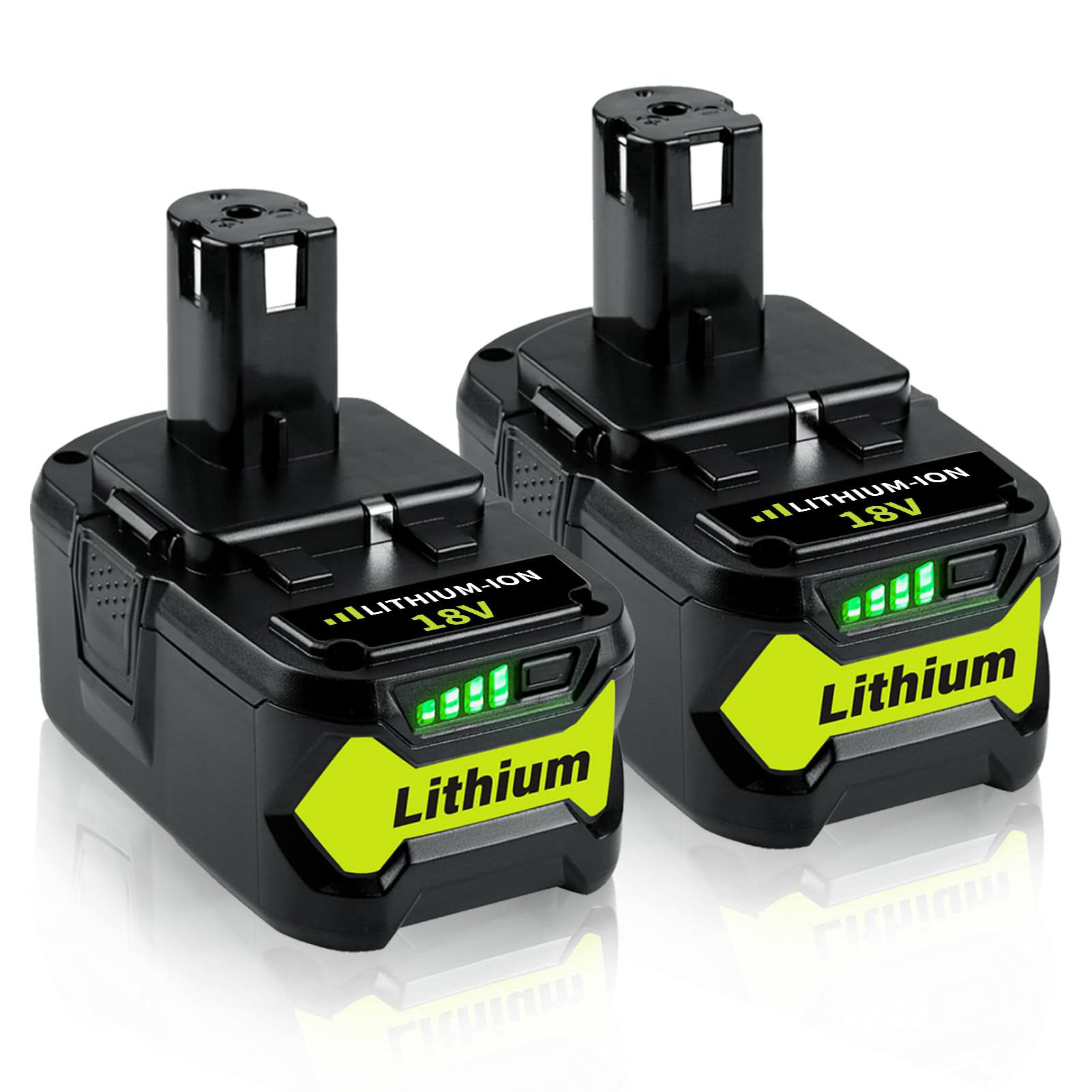Ferryboat 2Pack P108 6.5Ah Replacement for Ryobi 18V Battery Compatible with Ryobi 18Volt Lithium-Ion Plus P102 P103 P104 P105 P107 P109 P190 P191