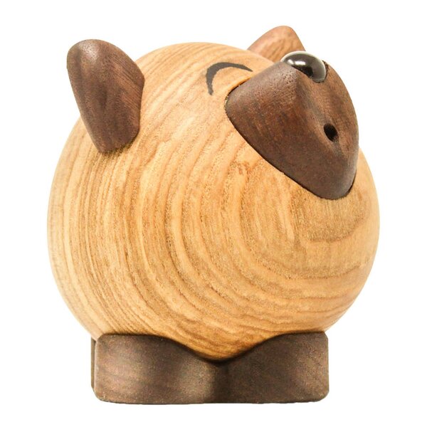 Wulf ulv trefigur 8 cm ask/valnøtt