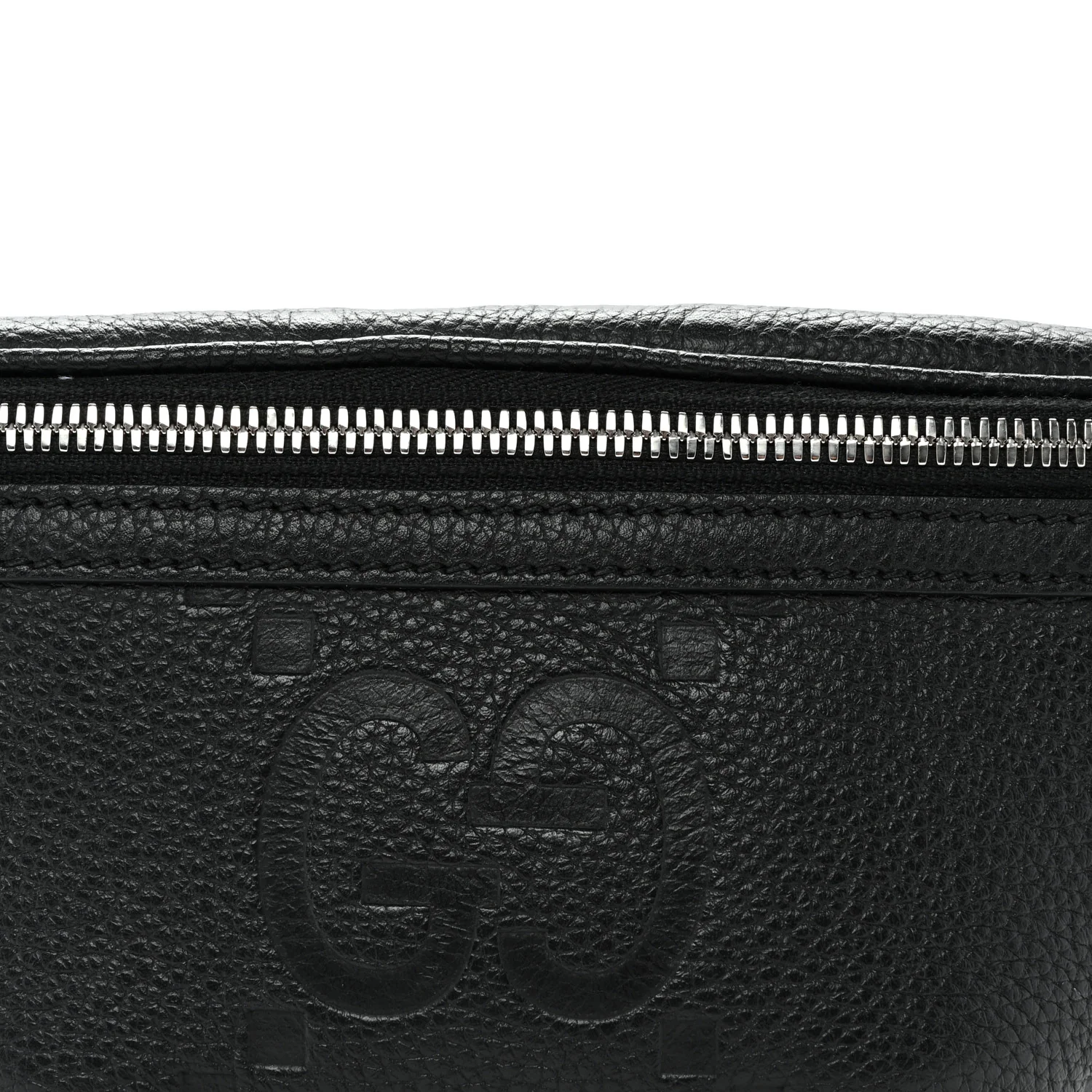 Piuma Calfskin Jumbo GG Embossed Small Belt Bag Black